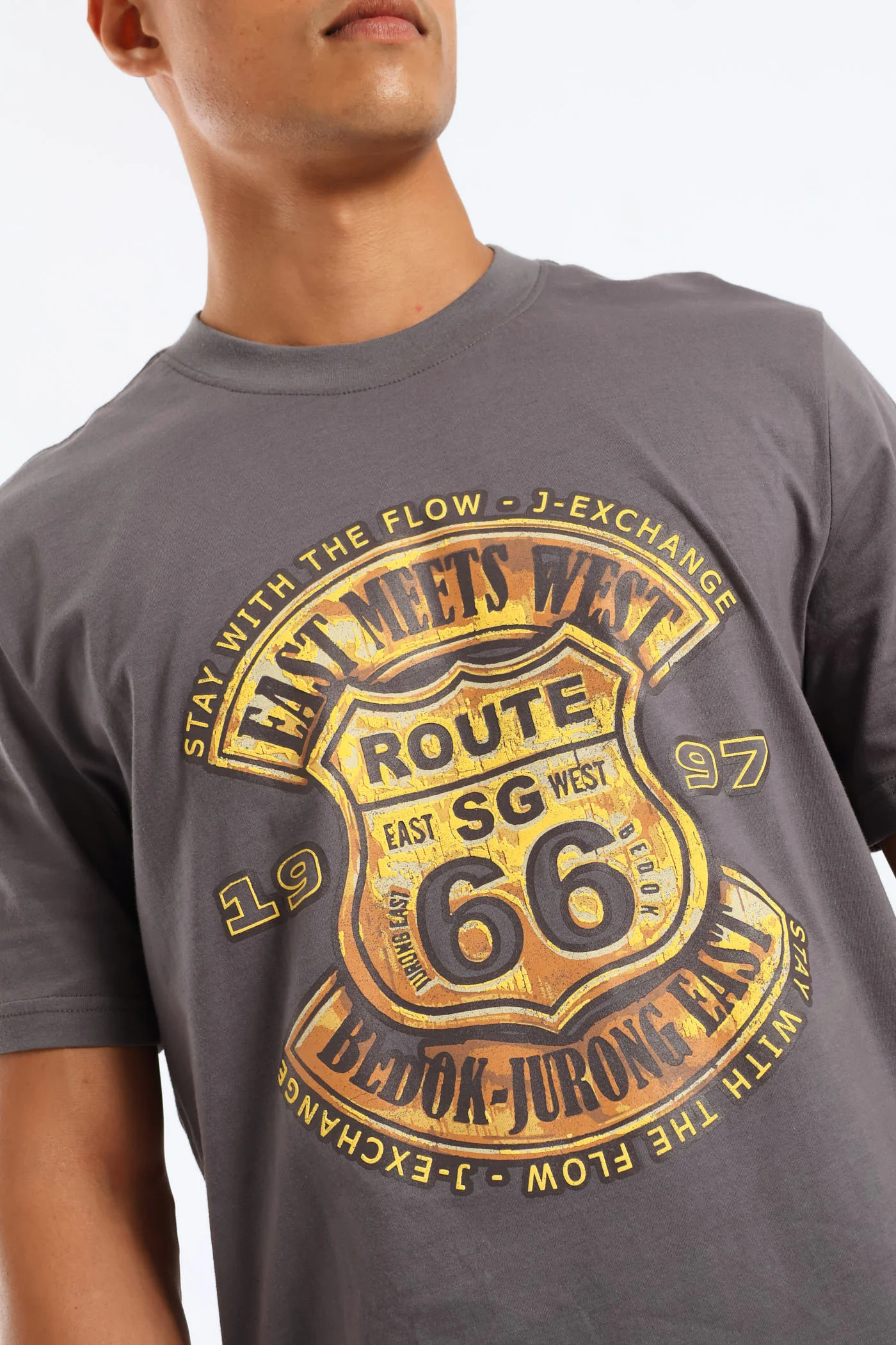 66 Bronze Hd Front Print Tee - Grey - Image 2
