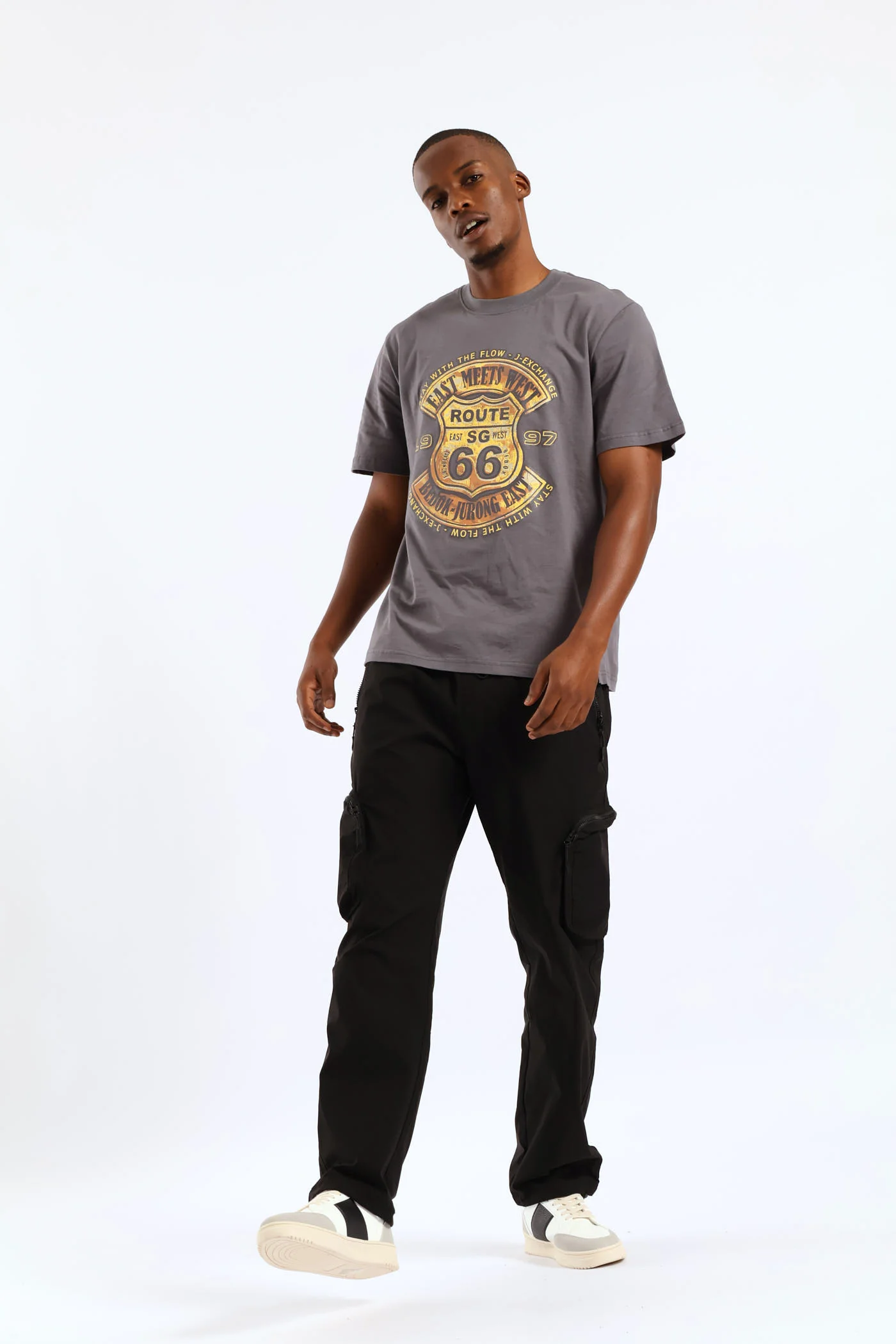 66 Bronze Hd Front Print Tee - Grey - Image 3