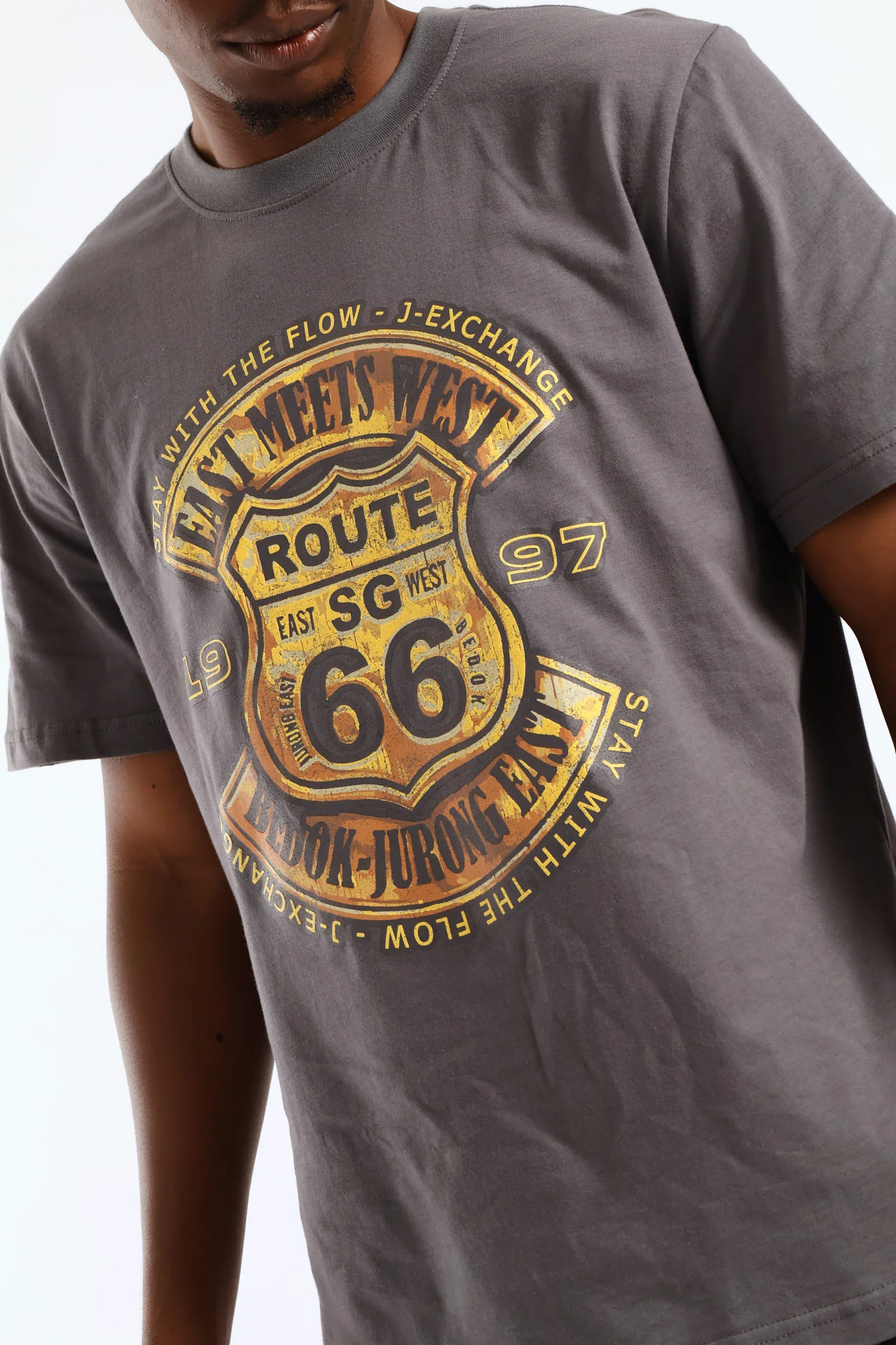 66 Bronze Hd Front Print Tee - Grey - Image 4