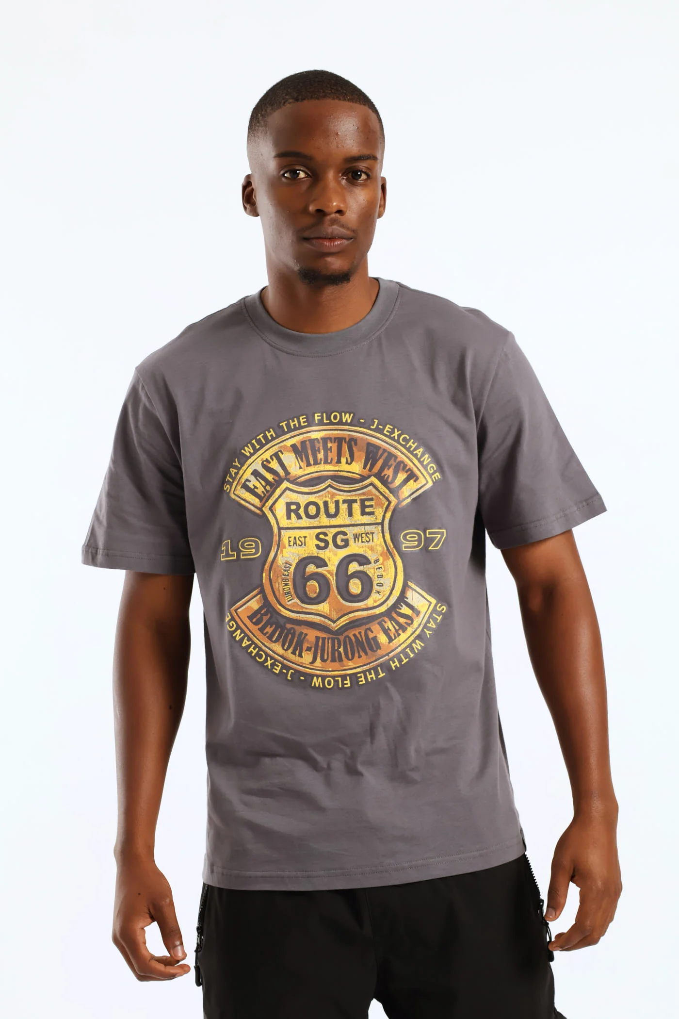 66 Bronze Hd Front Print Tee - Grey - Image 5