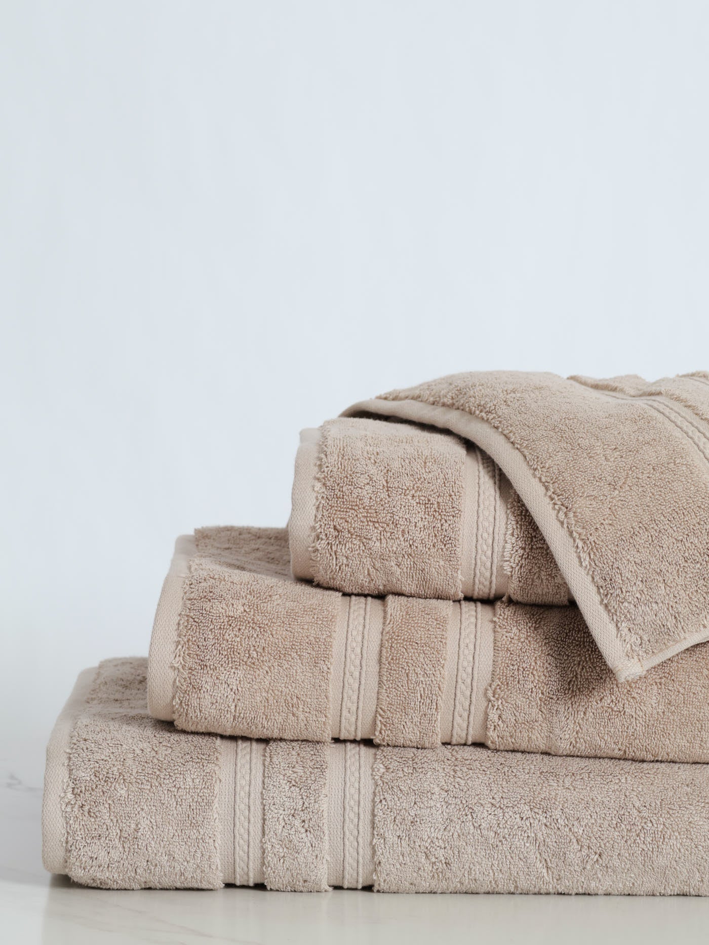 710GSM Super Luxury Premium Cotton Bath Towels - Stone - Image 3