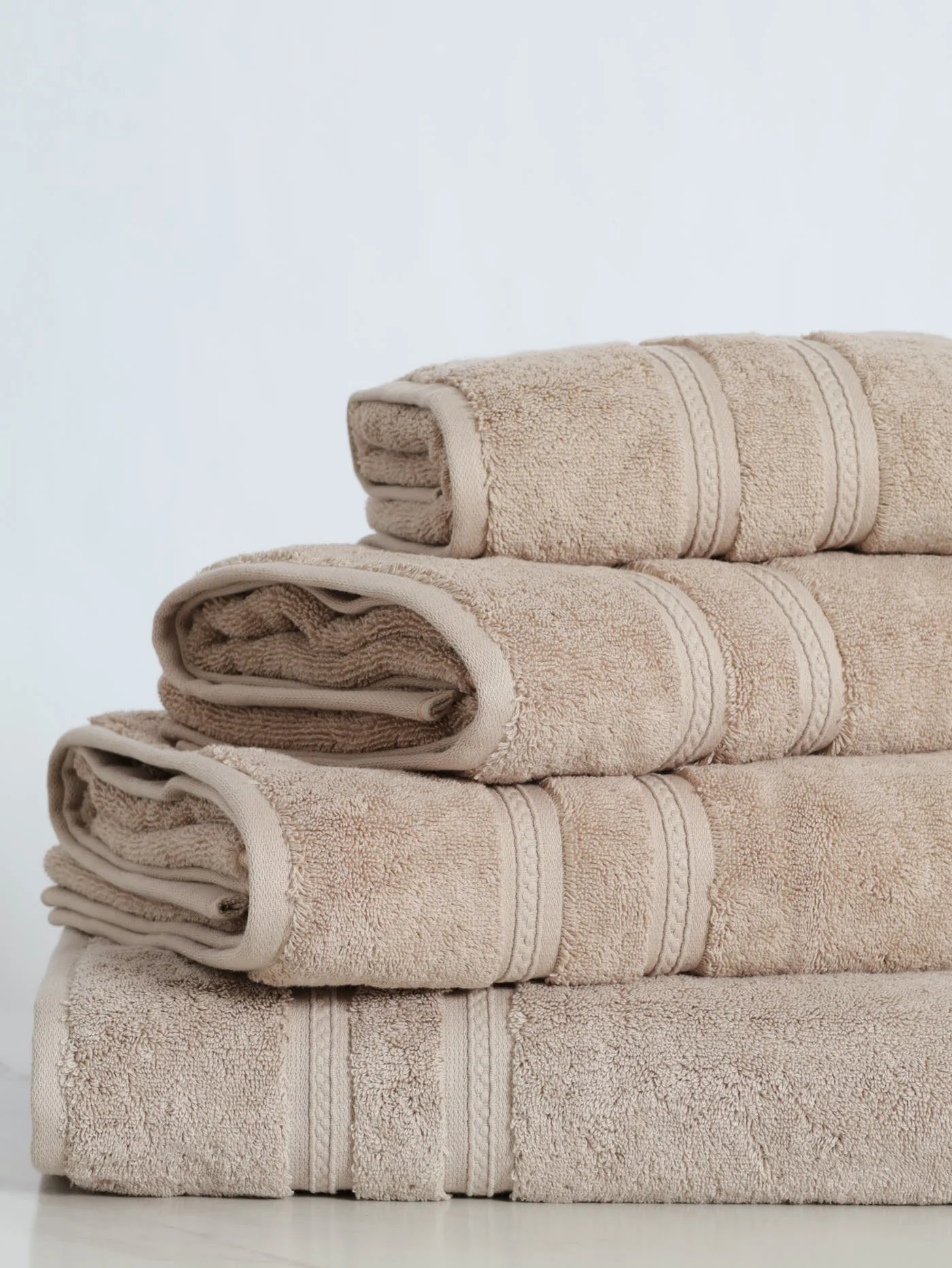 710GSM Super Luxury Premium Cotton Bath Towels - Stone - Image 4