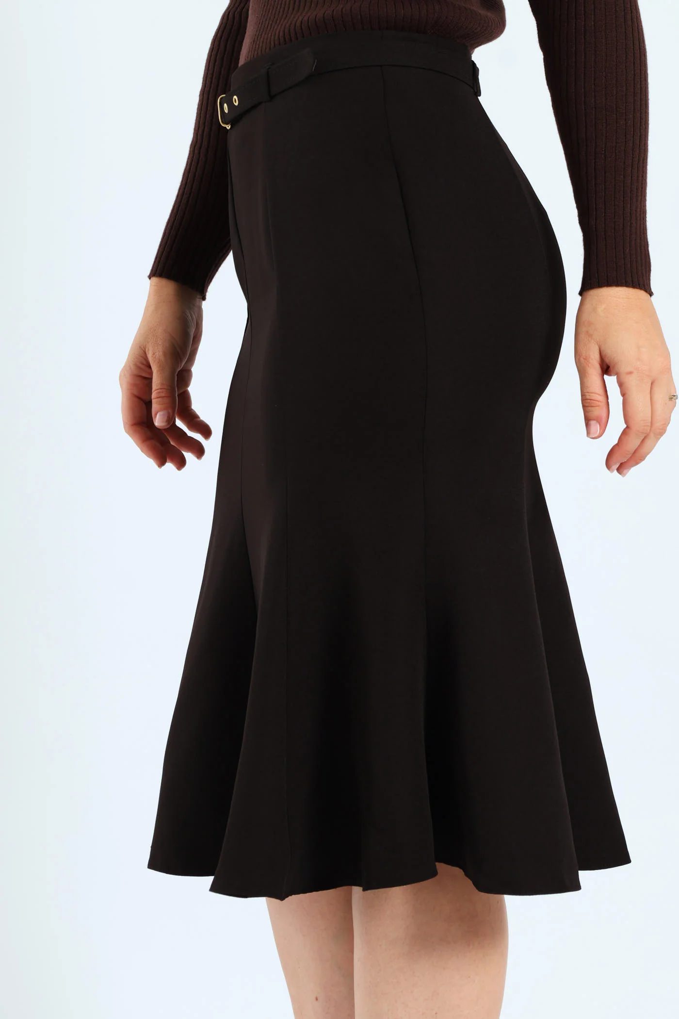 8 Panel Flared Skirt - Black - Image 2