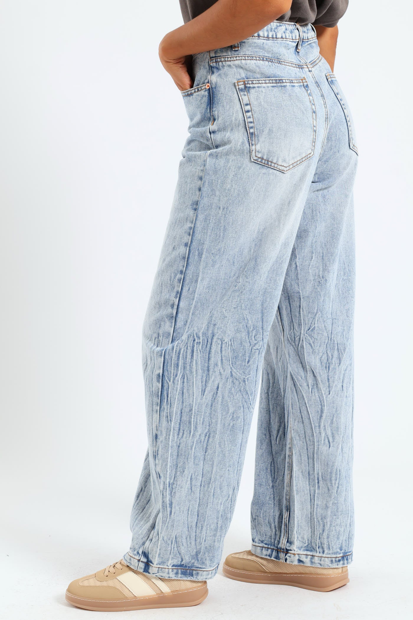 90'S Crop Straight Leg Denim - Light Wash - Image 3