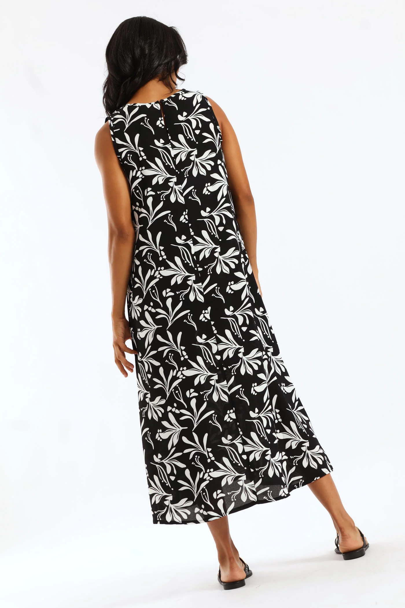 A-Line Midaxi Dress - Black/White - Image 2