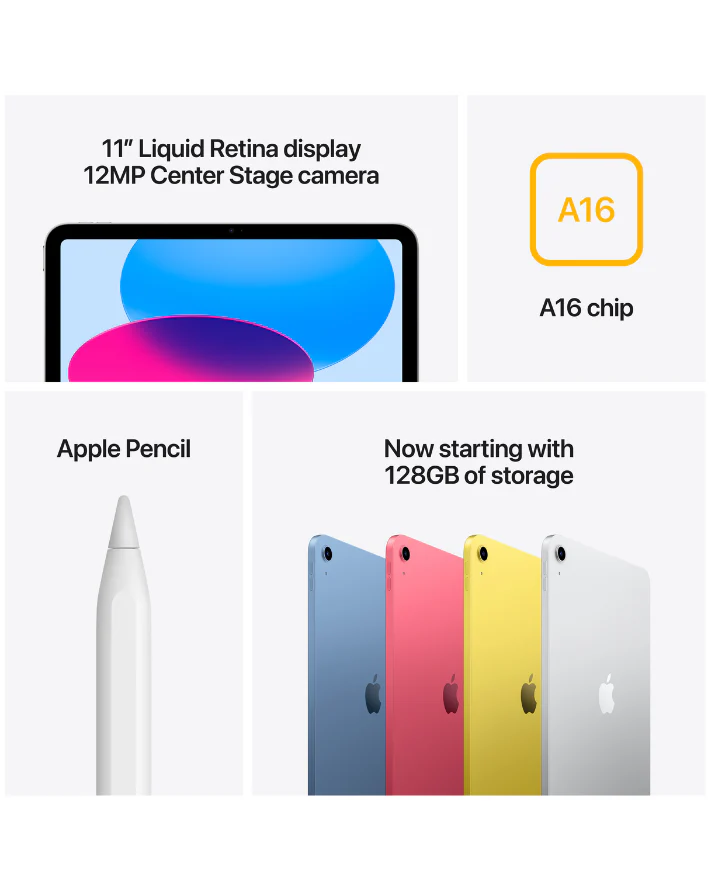 A16 11" Wi-Fi 128GB iPad - Silver - Image 3