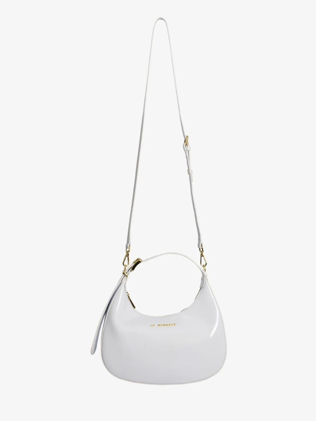 Abby Patent Leather Scooped Bag - White - Image 2