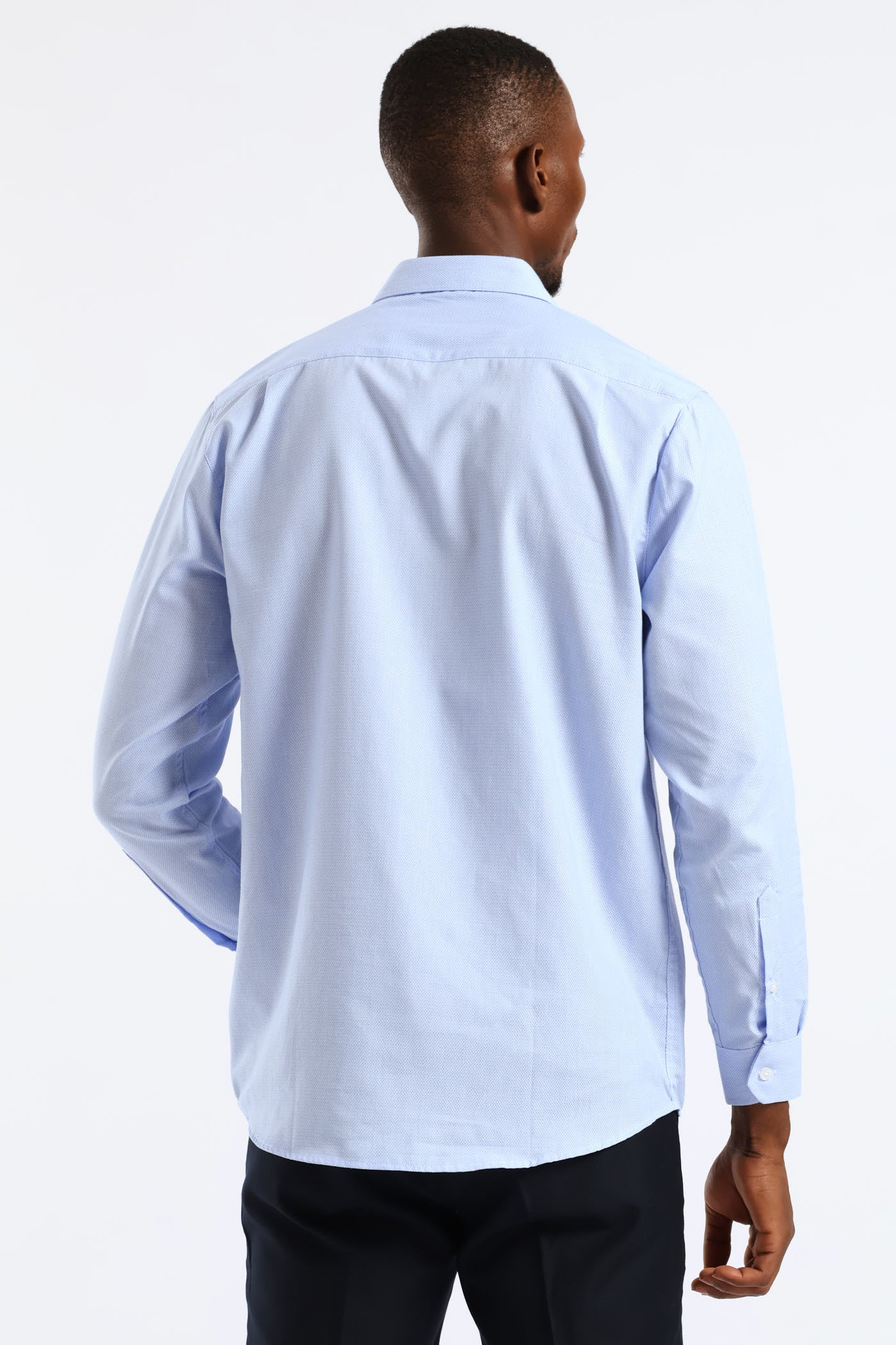 Abstract Check Texture Shirt - Light Blue - Image 2