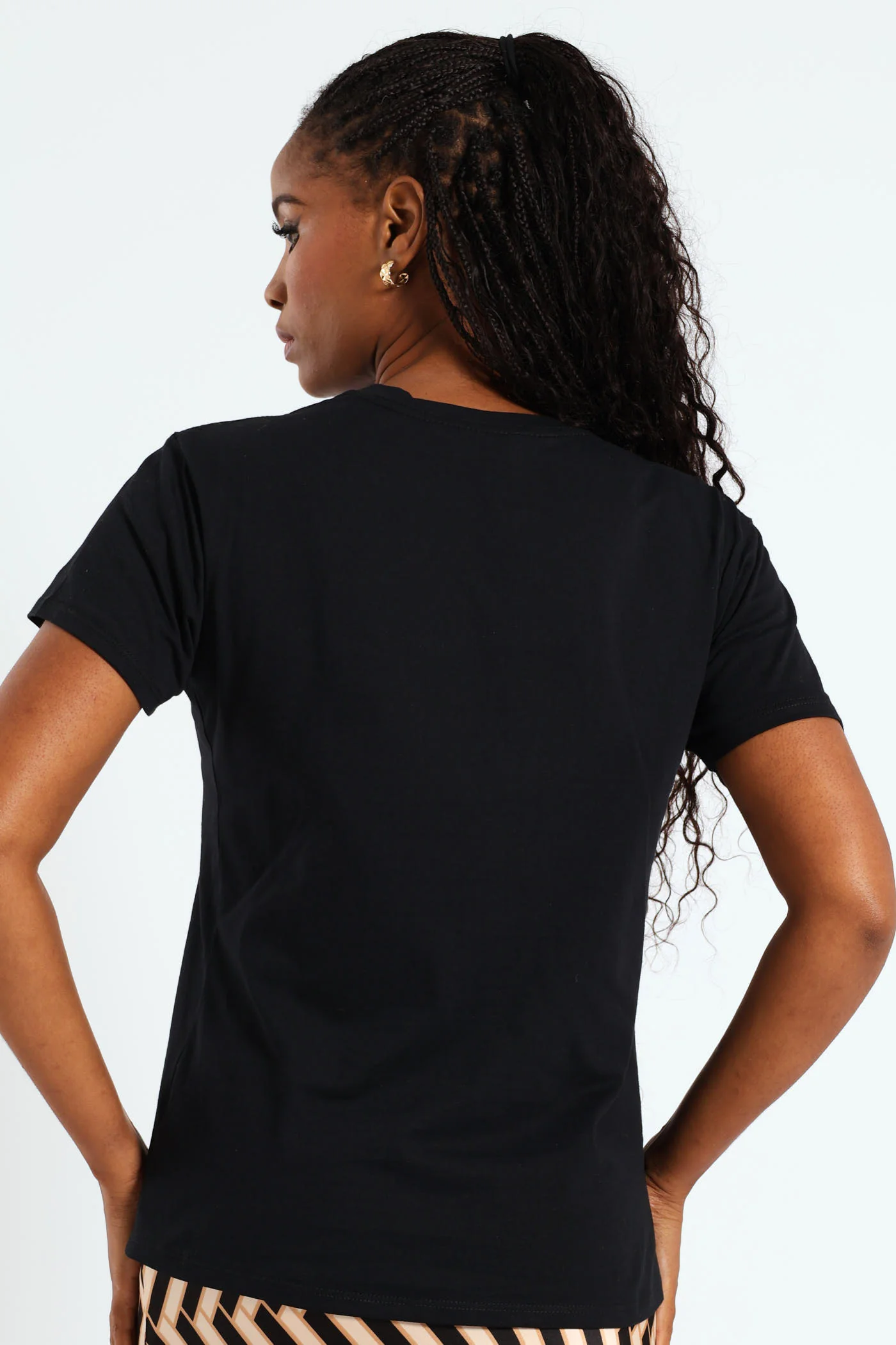Abstract Floral Frame Tee - Black - Image 4