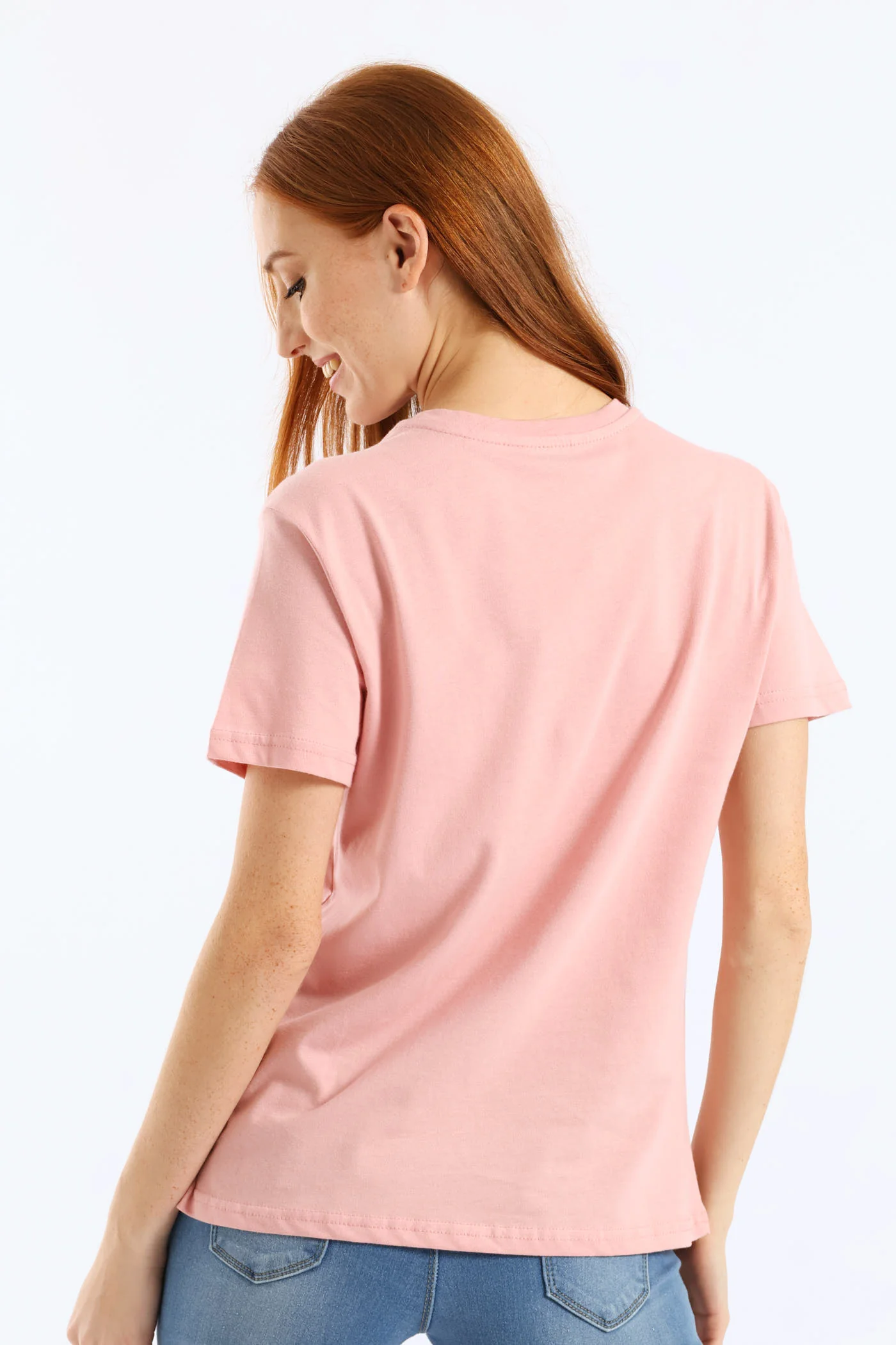 Abstract Foil Brushstrokes Tee - Dusty Pink - Image 4