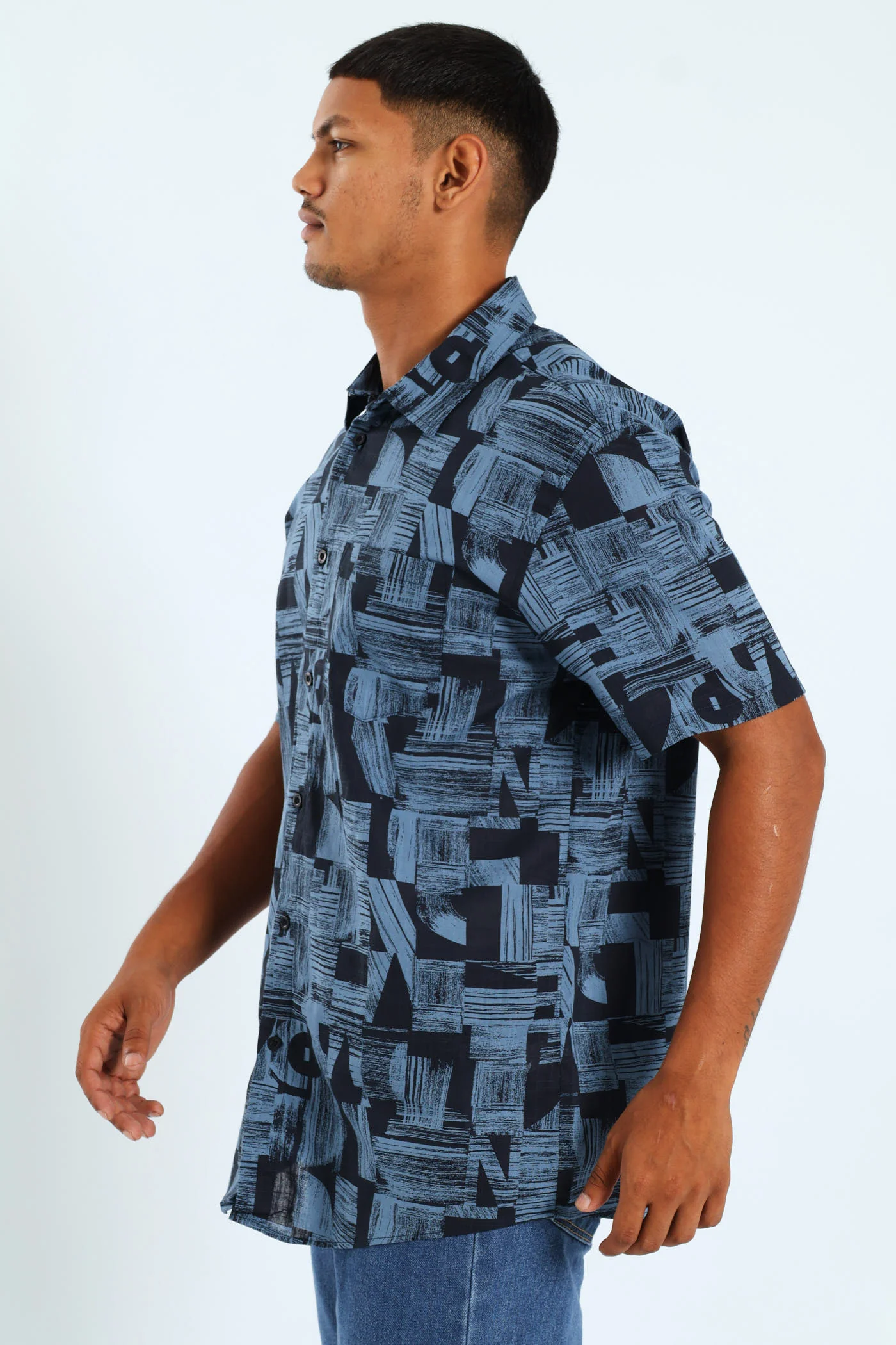 Abstract Shape Shirt - Navy - Image 4