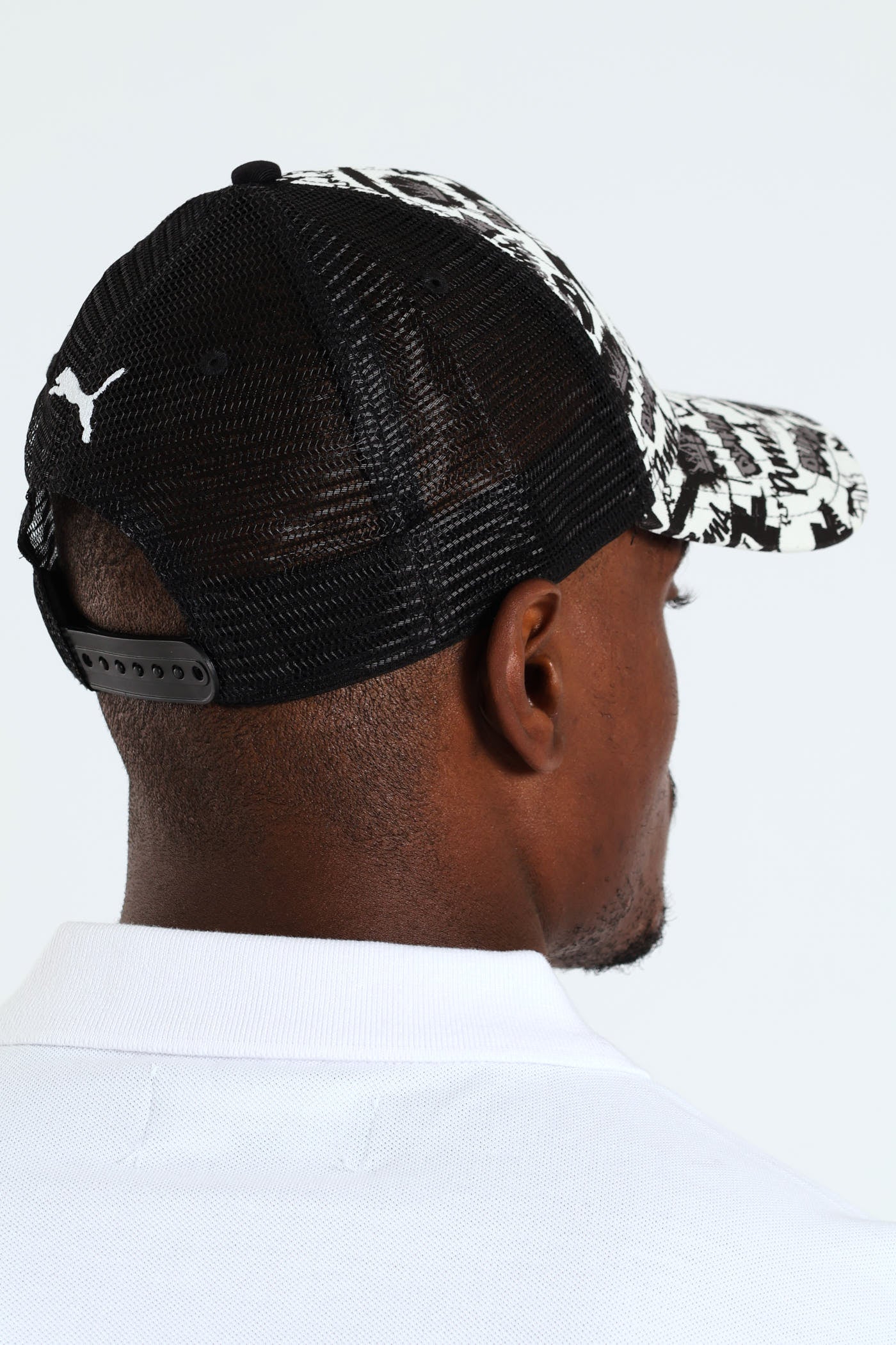 Academy Print Trucker Cap - Black/White - Image 2