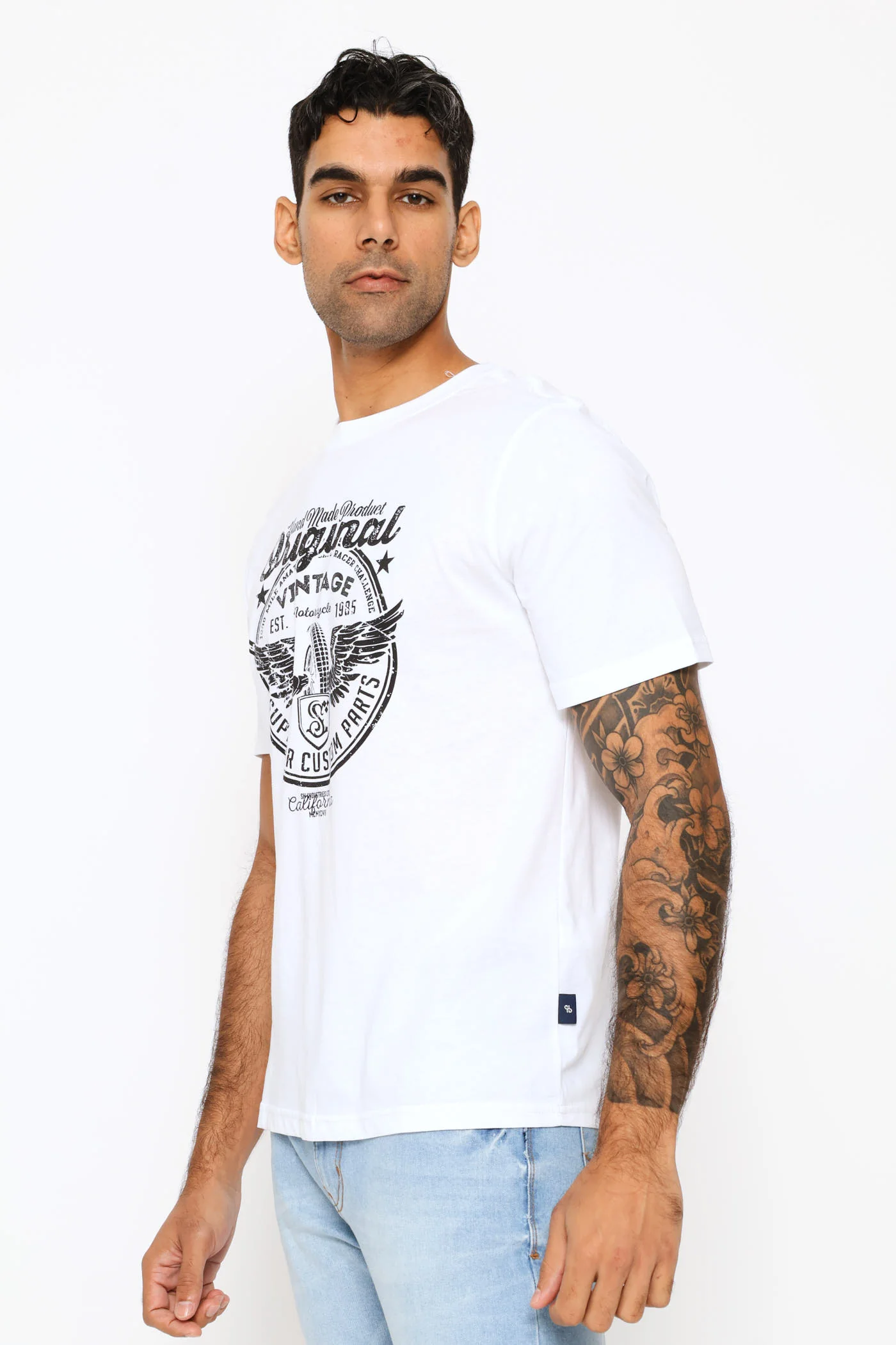 Aces & Icons Tropical Script Tee - White - Image 3