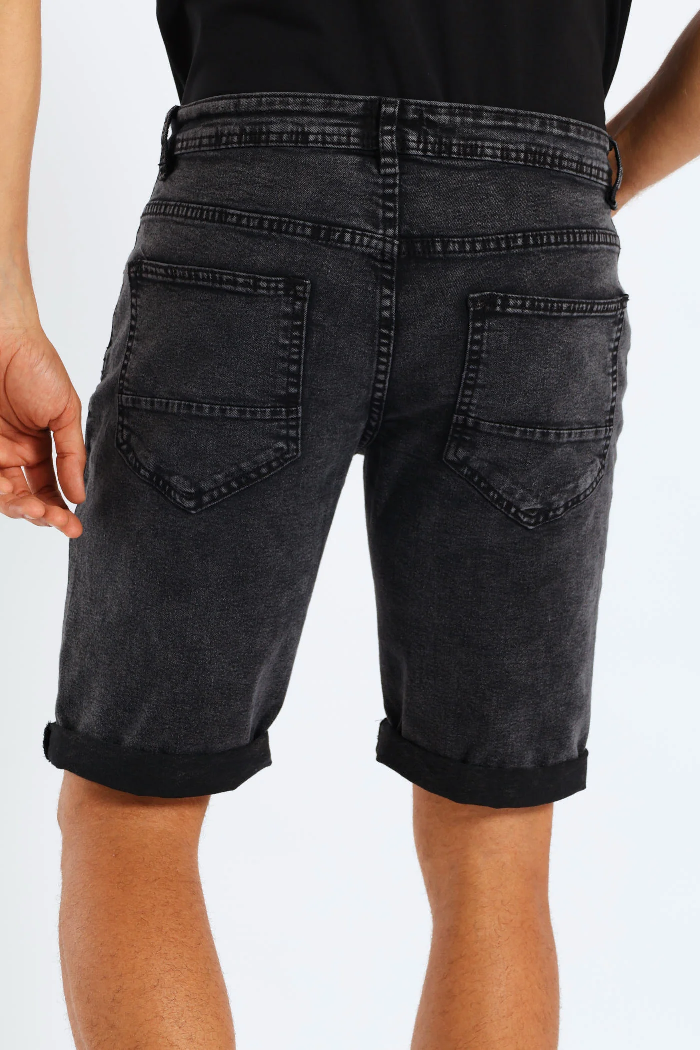 Acid Denim Short - Black - Image 2