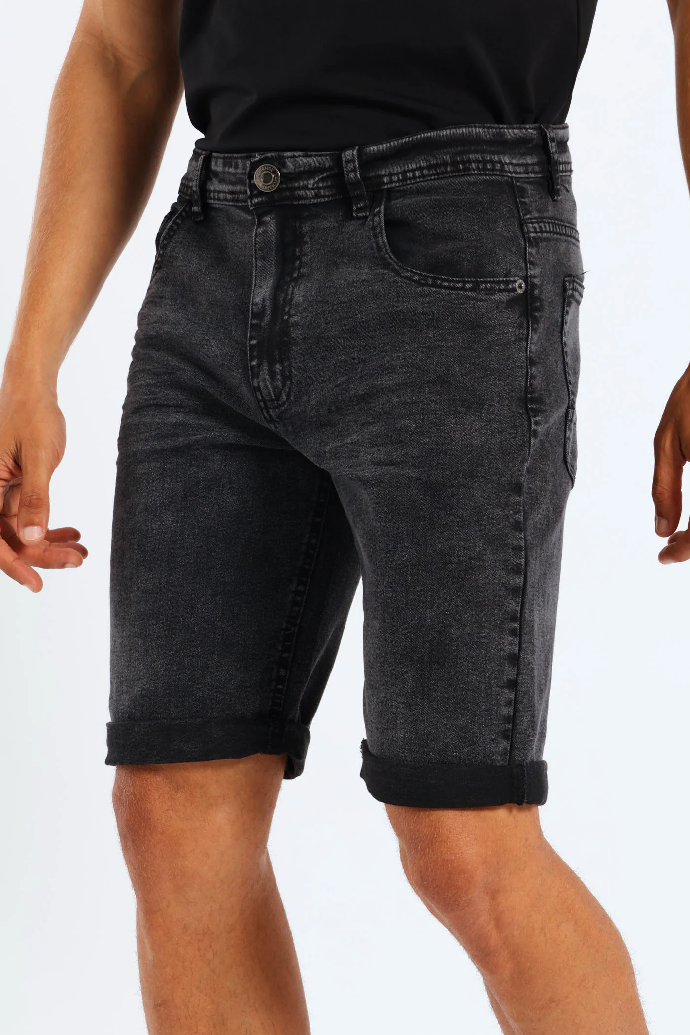 Acid Denim Short - Black - Image 3