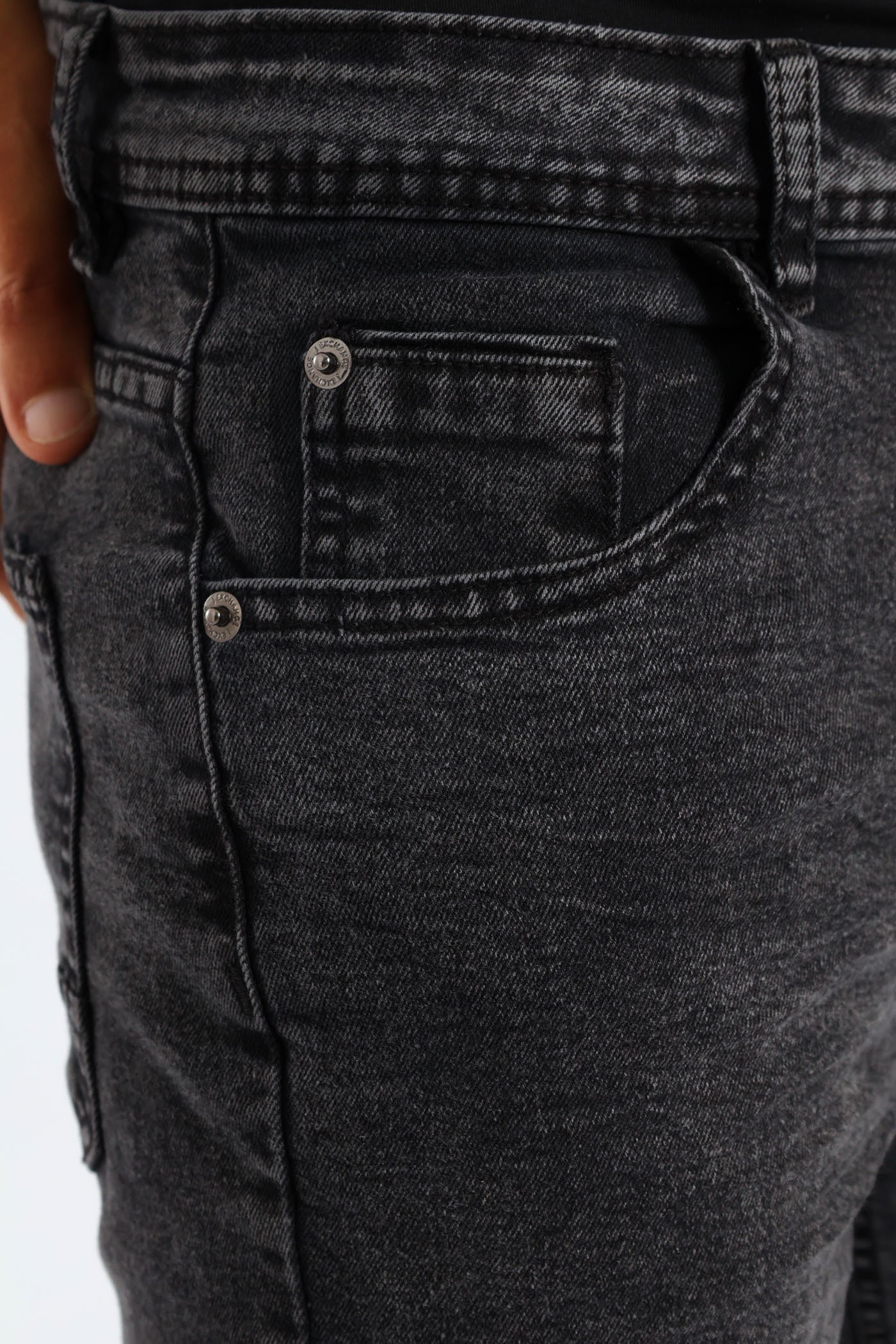Acid Denim Short - Black - Image 4