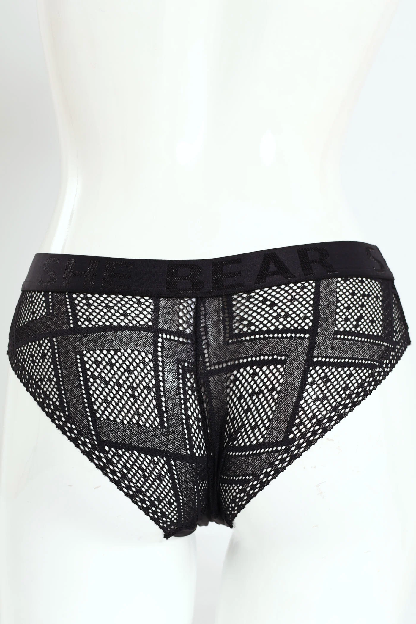 Active Lace Bikini Panties With Jaquard Elastic Band - Black - Image 3