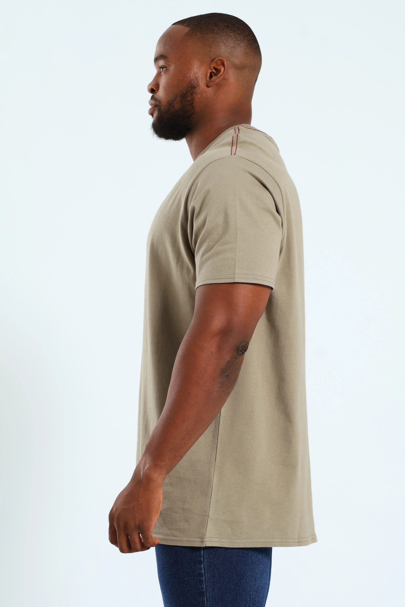 AG Seal Red Stitch Tee - Taupe - Image 3