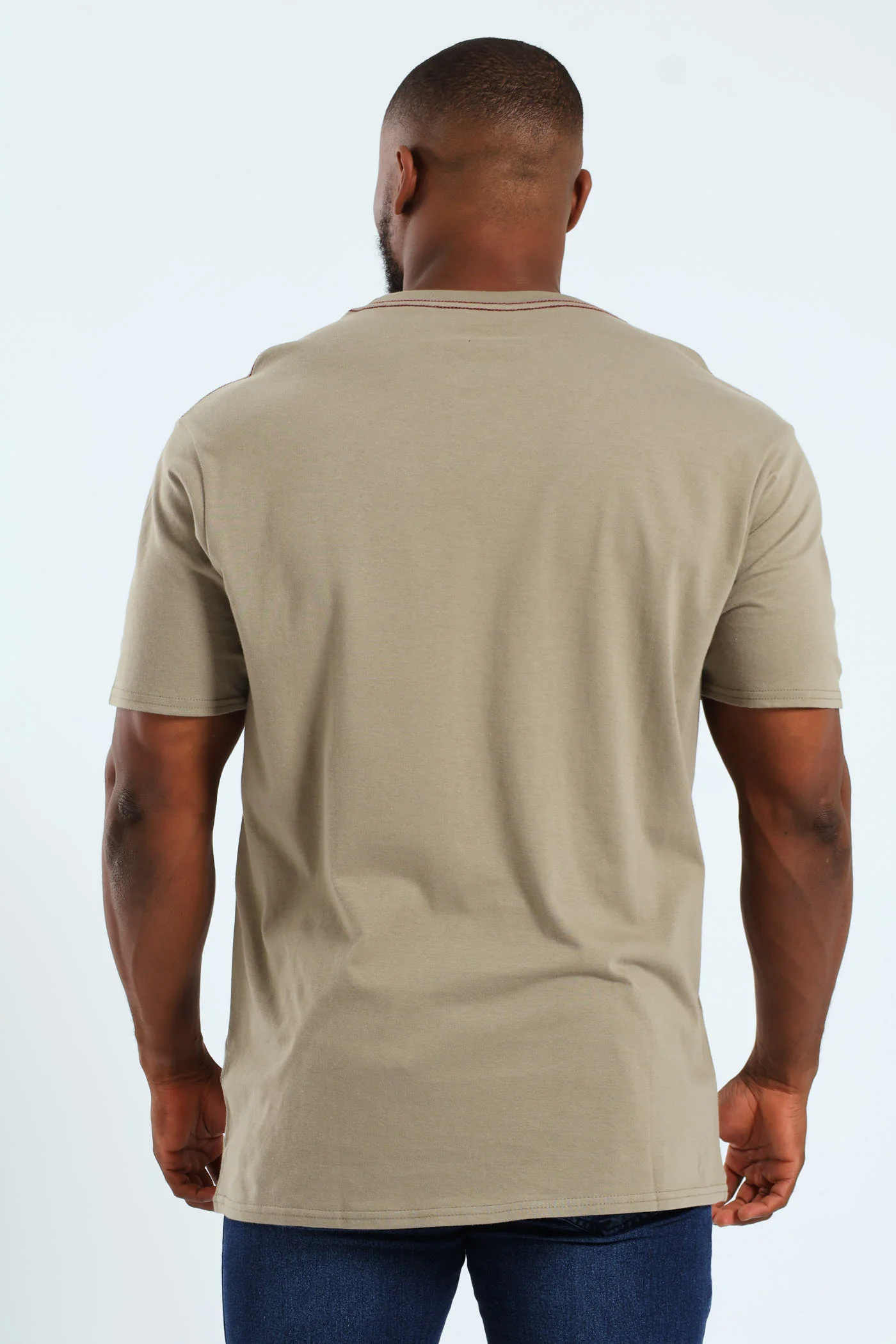 AG Seal Red Stitch Tee - Taupe - Image 4