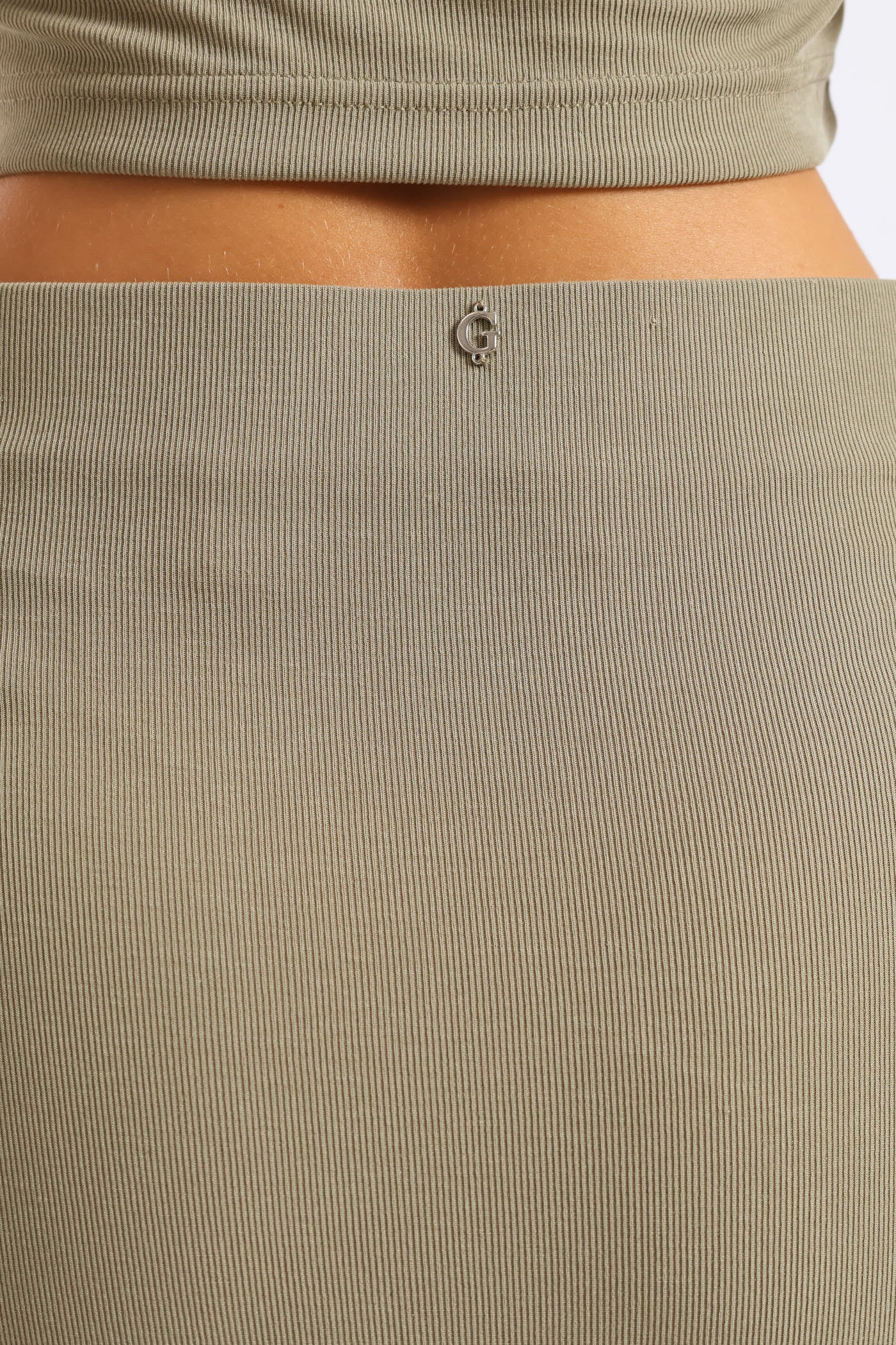 Aimee Jewel Drape Skirt - Moss Green - Image 7