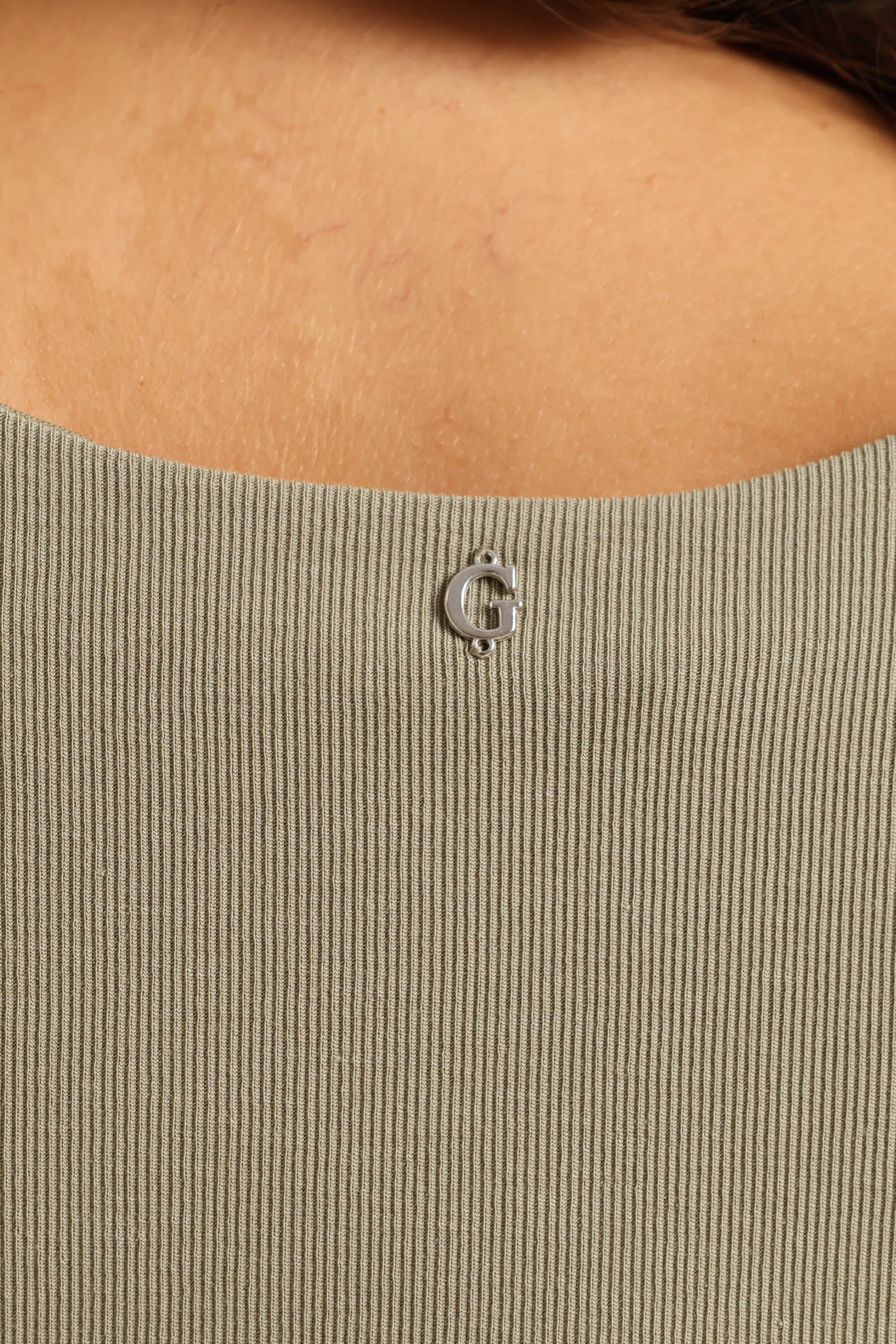 Aimee Jewel Drape Top - Moss Green - Image 5