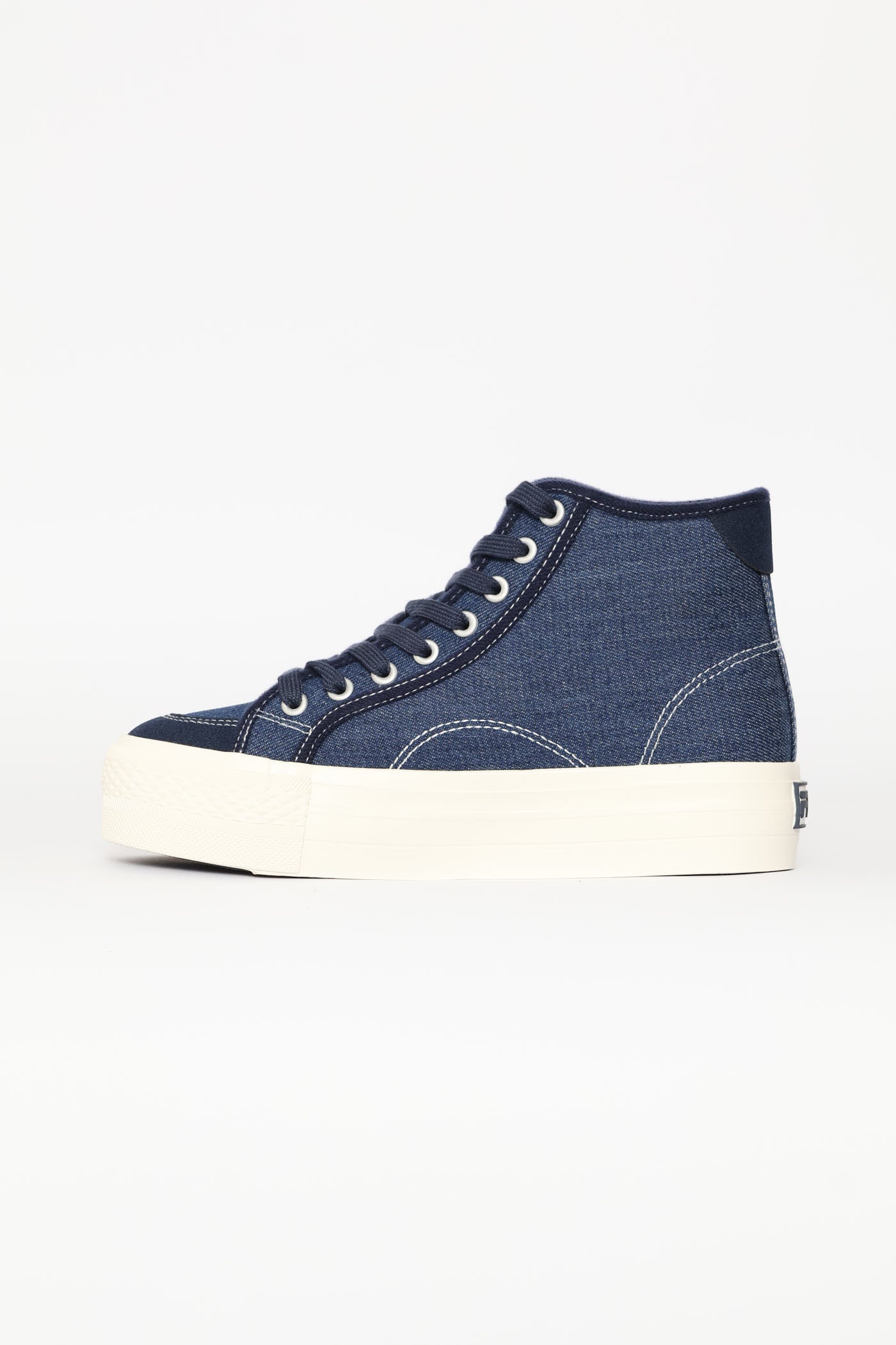Alessia Platform High Top Sneaker - Denim - Image 3