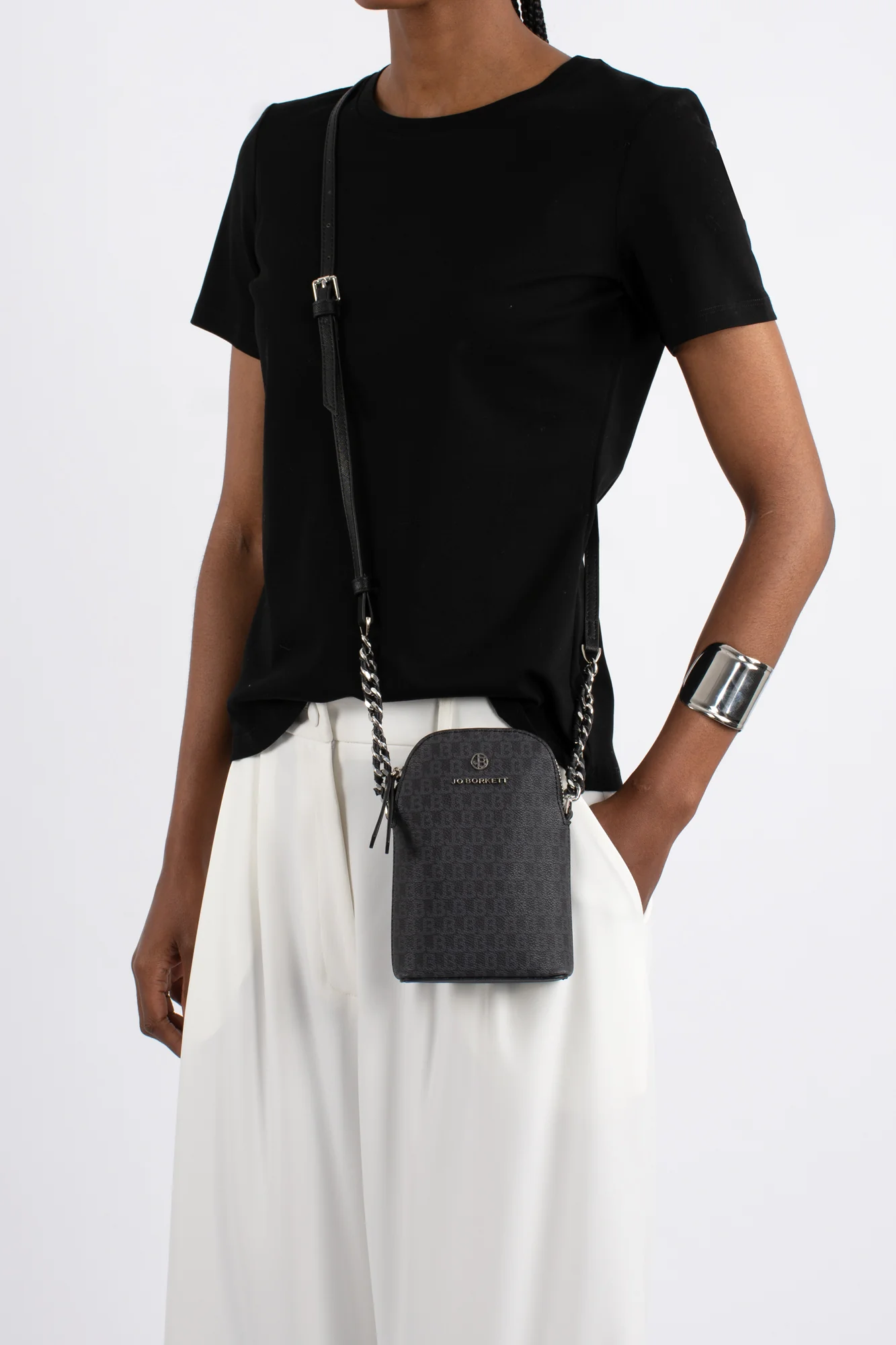 Alex Logo Crossbody Cellphone Pouch - Black - Image 2