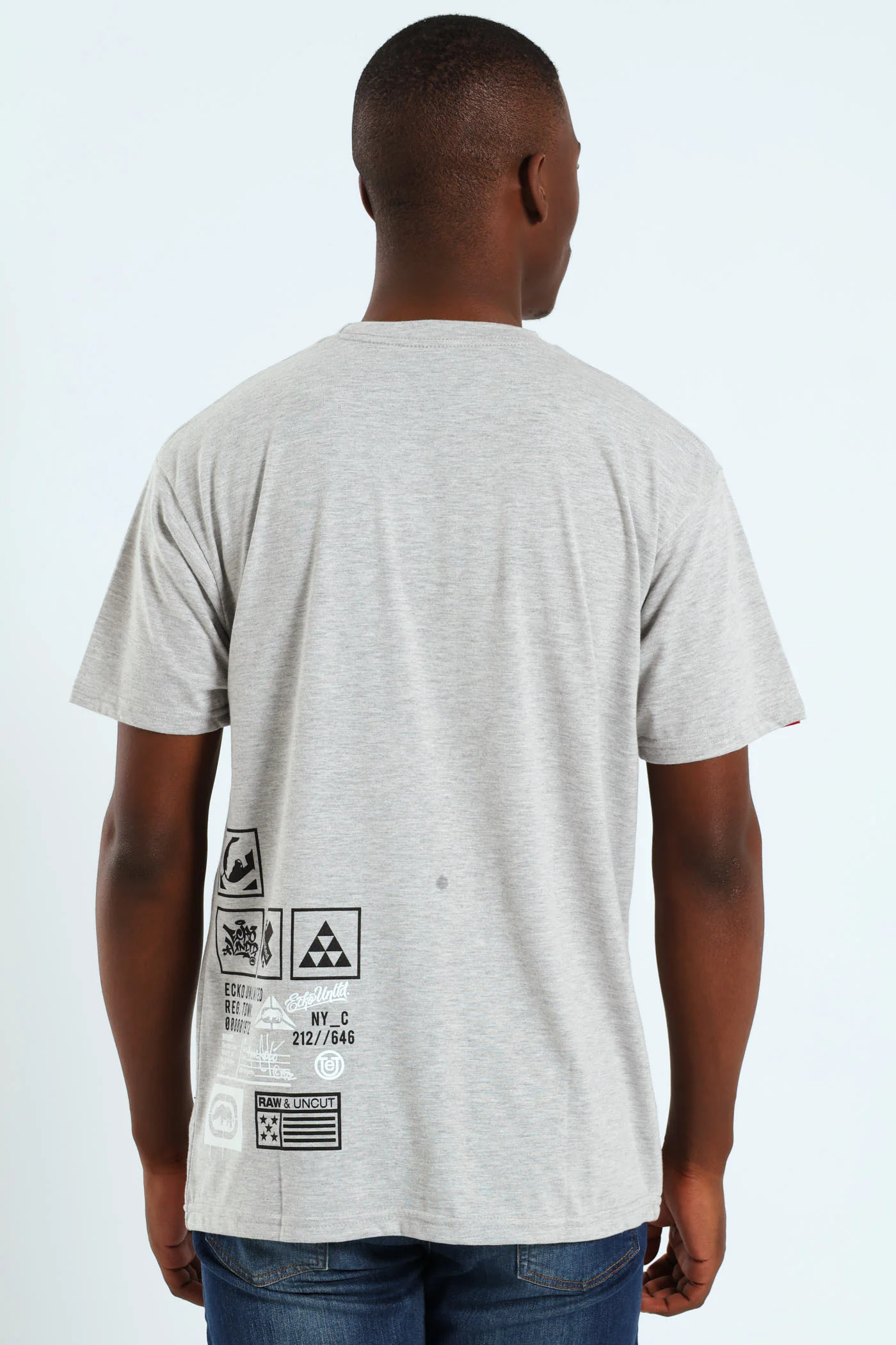 All Direction Print Tee - Grey Melange - Image 2