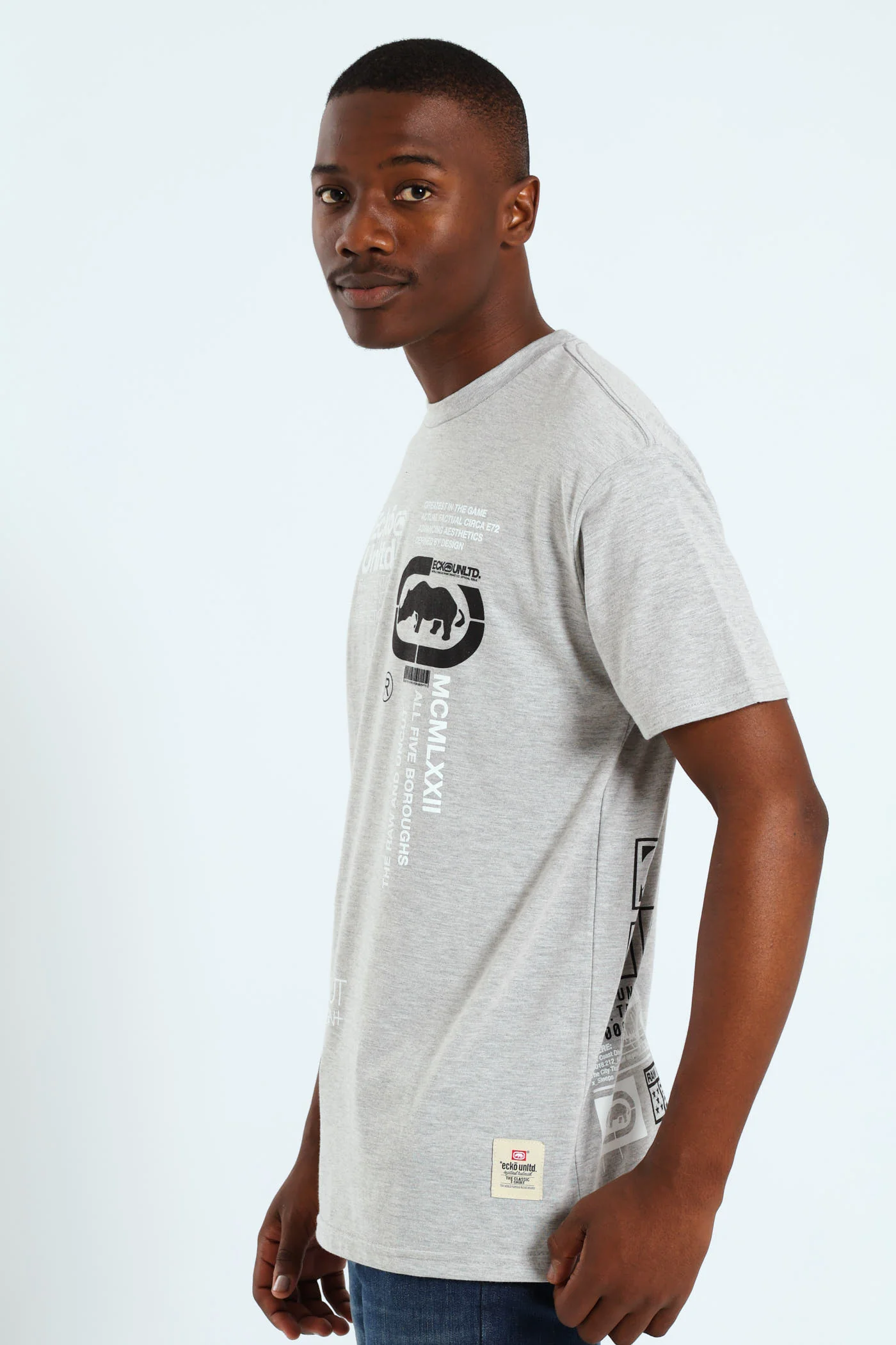 All Direction Print Tee - Grey Melange - Image 3