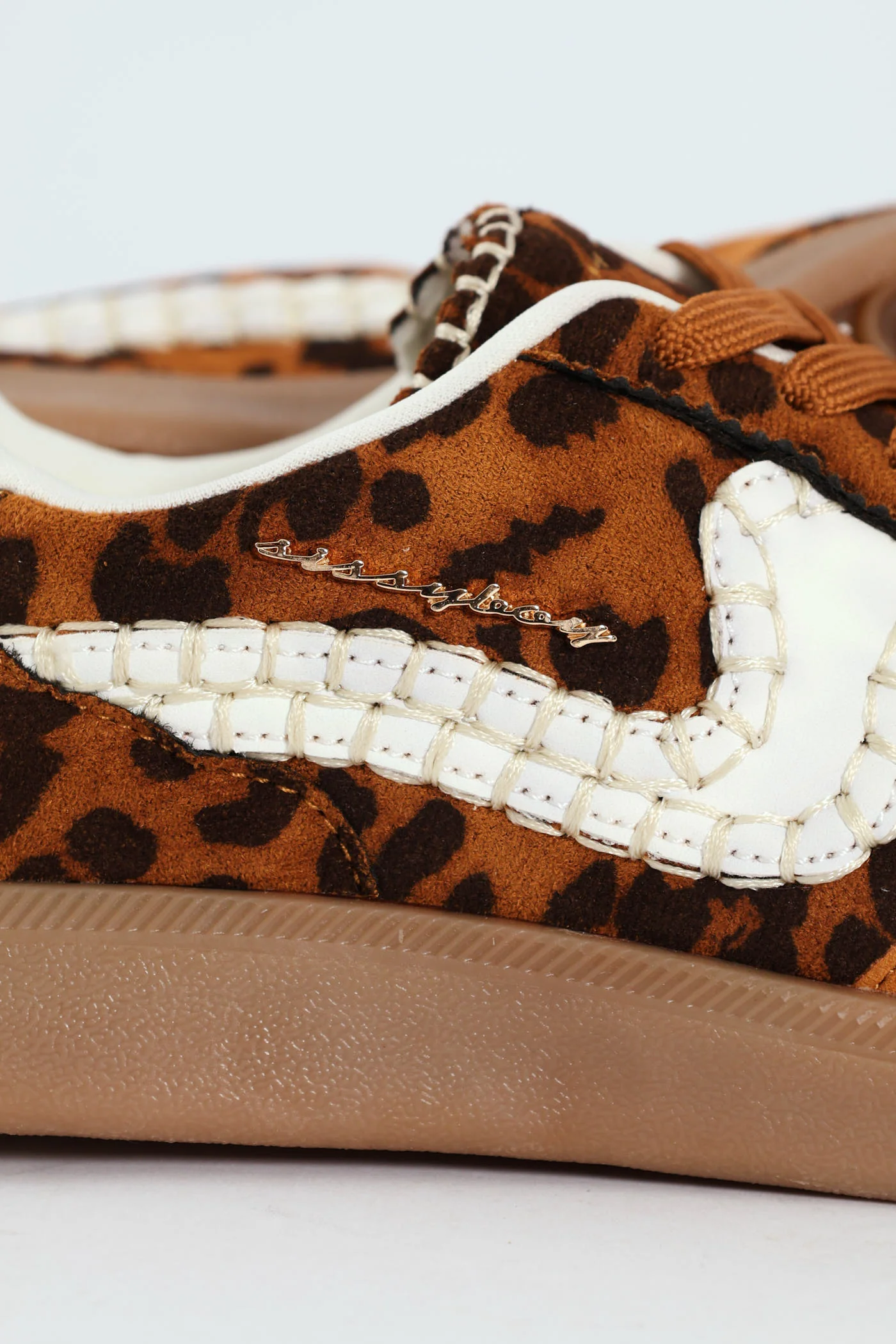 All Over Leopard Print Gum Outsole Sneaker - Brown - Image 2