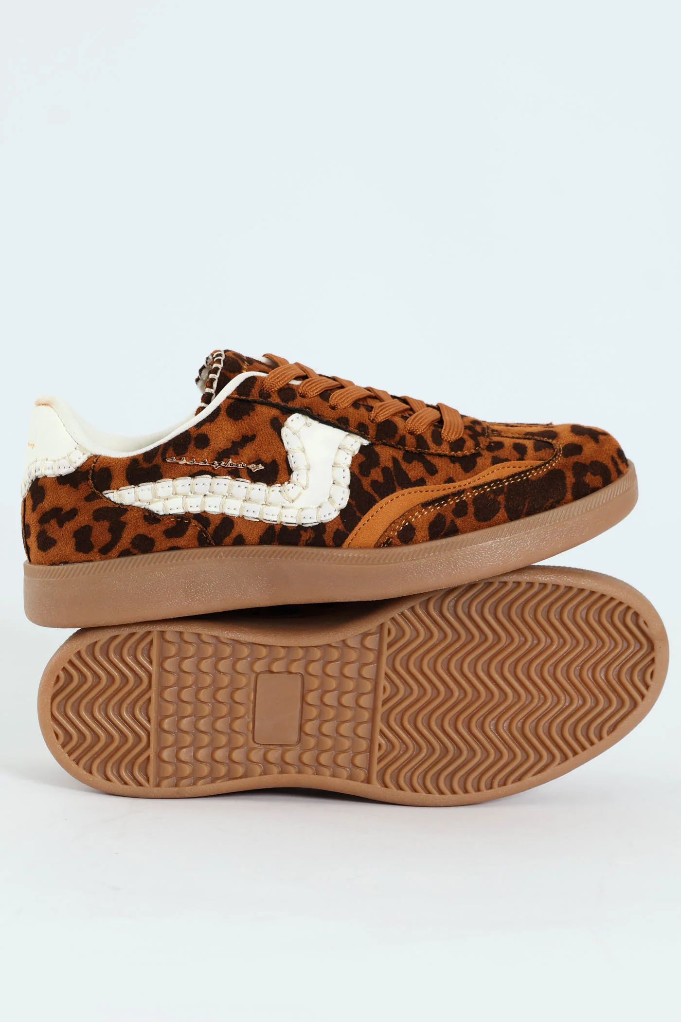 All Over Leopard Print Gum Outsole Sneaker - Brown - Image 8