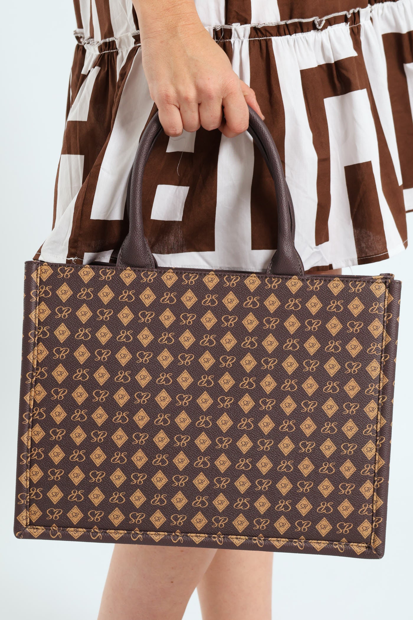All Over Print Shopper Bag - Brown - Image 4