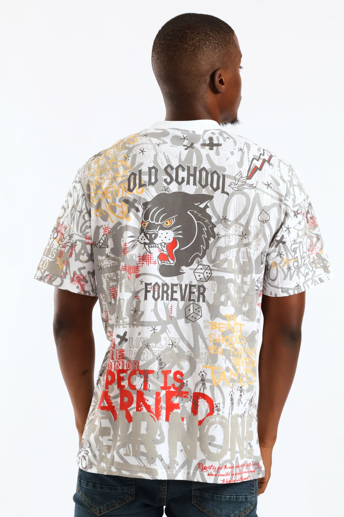 All Over Print Tee - White - Image 3