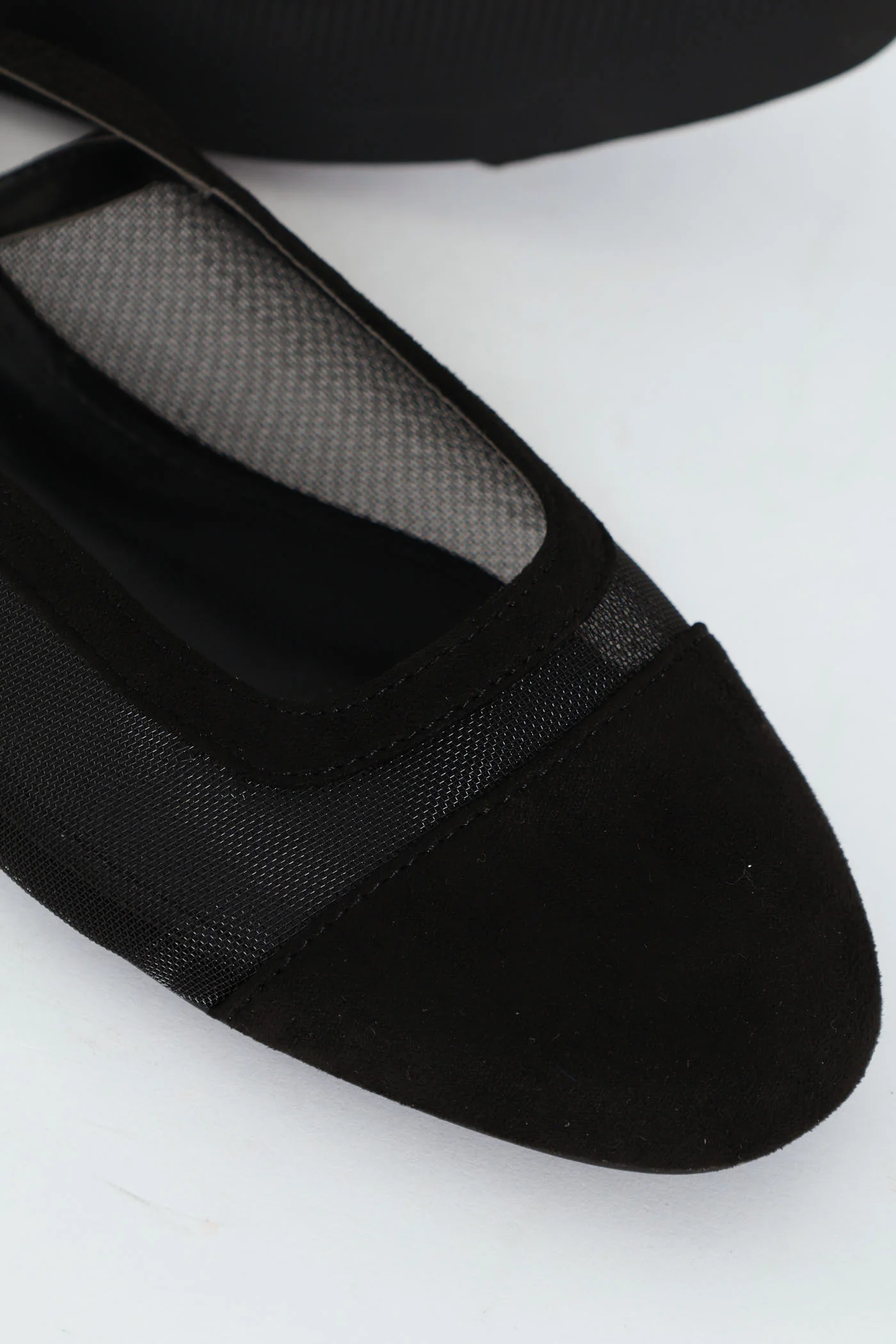 Almond Toe Mesh Sling Back - Black - Image 2