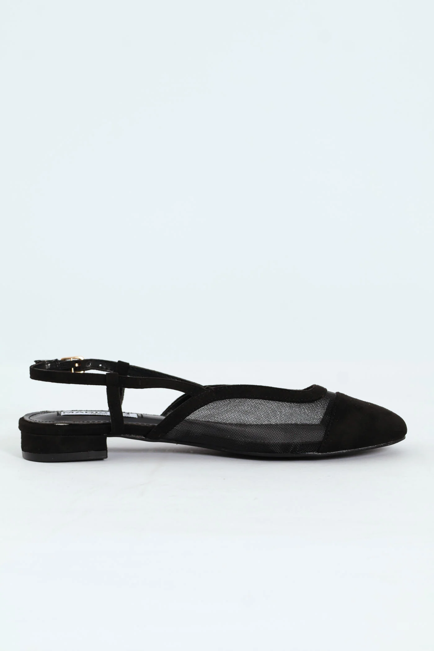 Almond Toe Mesh Sling Back - Black - Image 4