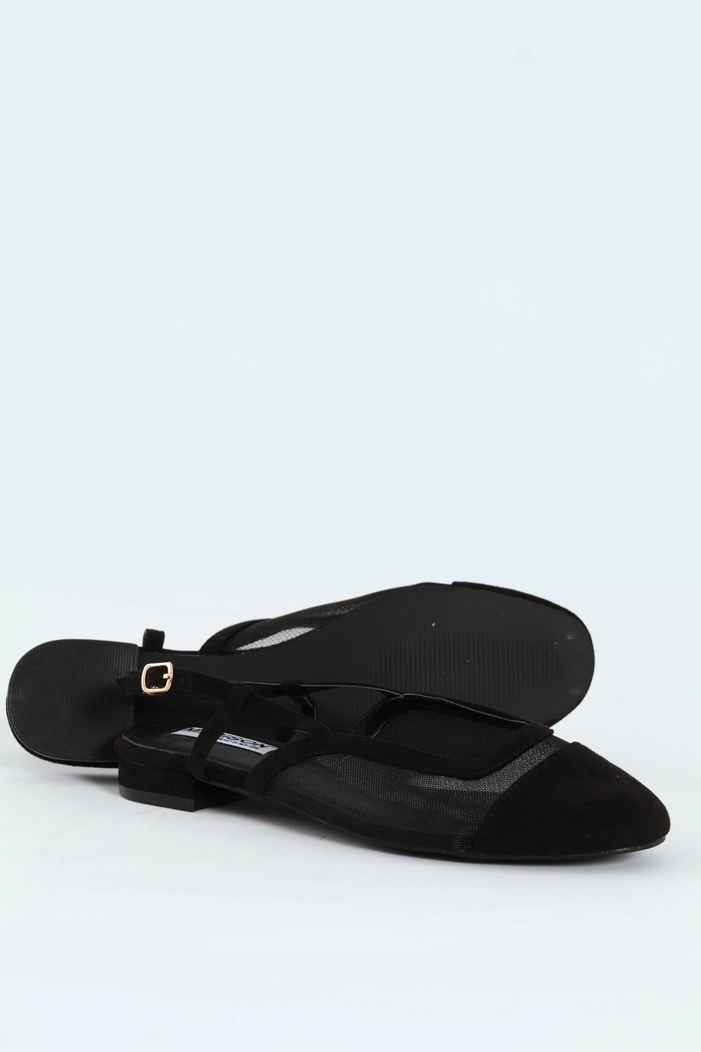 Almond Toe Mesh Sling Back - Black - Image 5