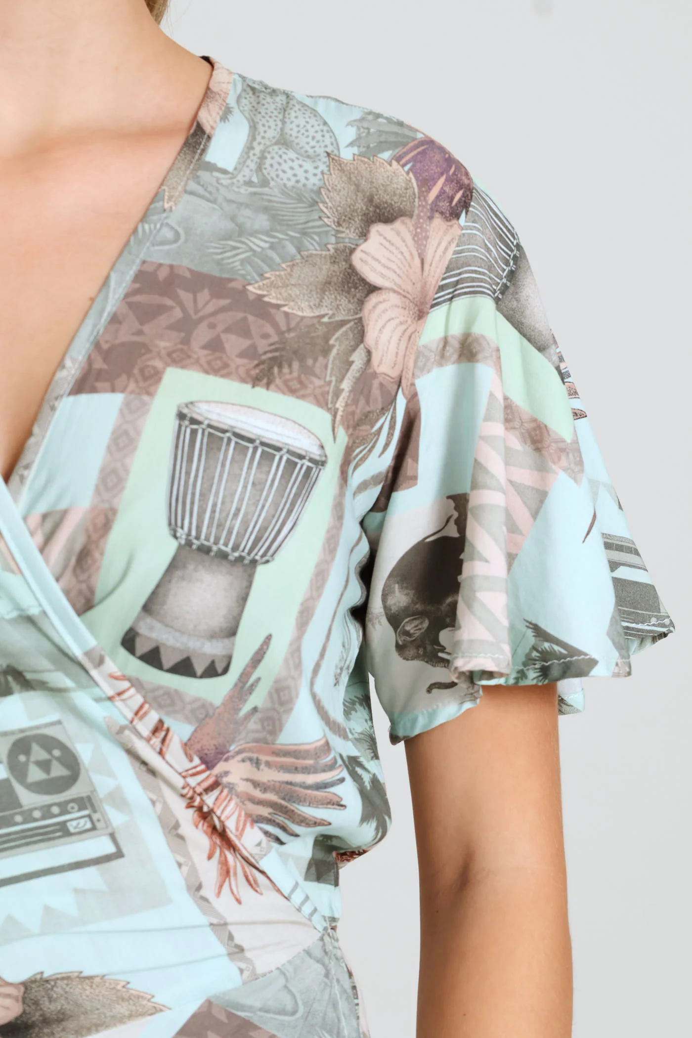 Aloe Africa Print Dress - Aqua - Image 2