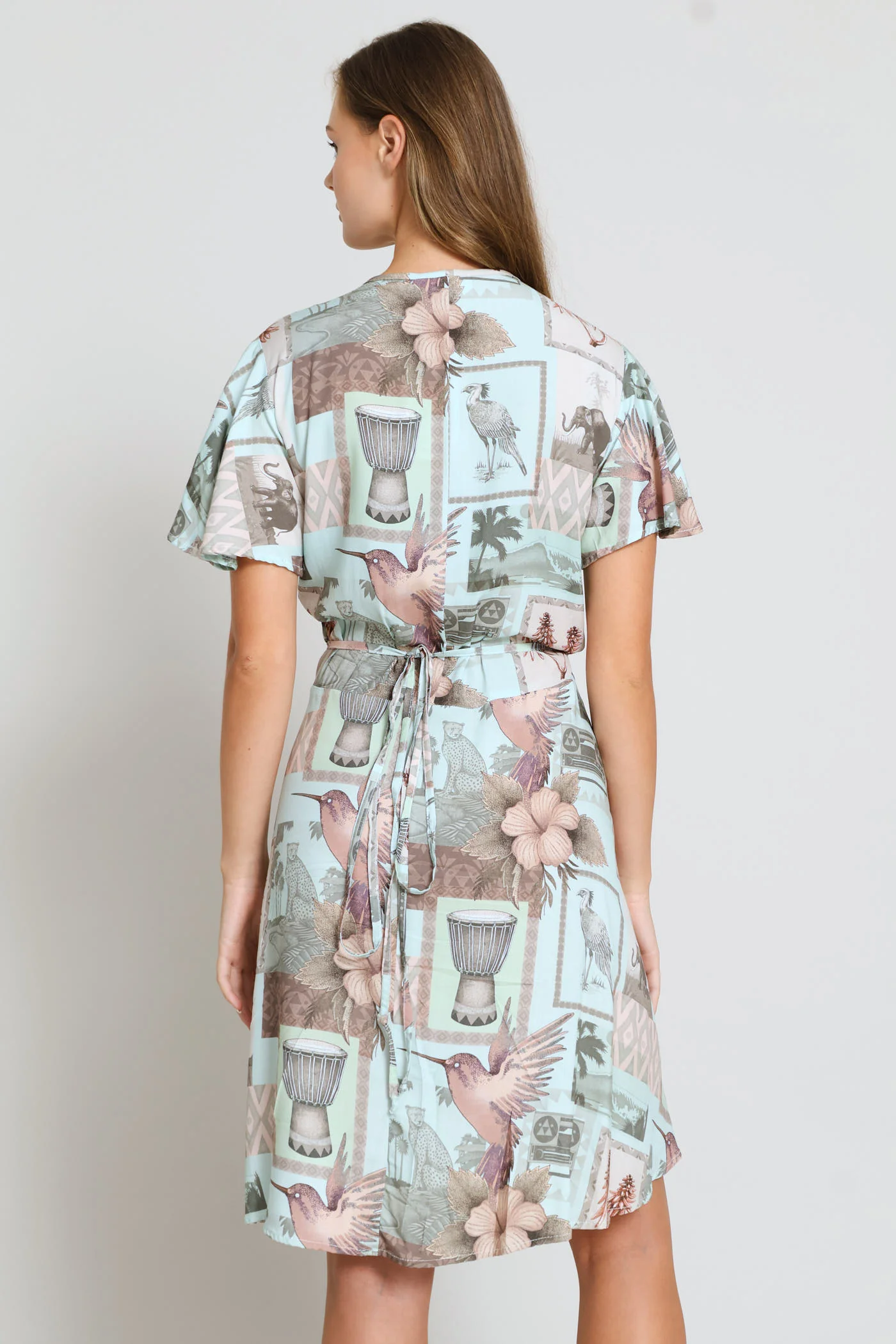 Aloe Africa Print Dress - Aqua - Image 5