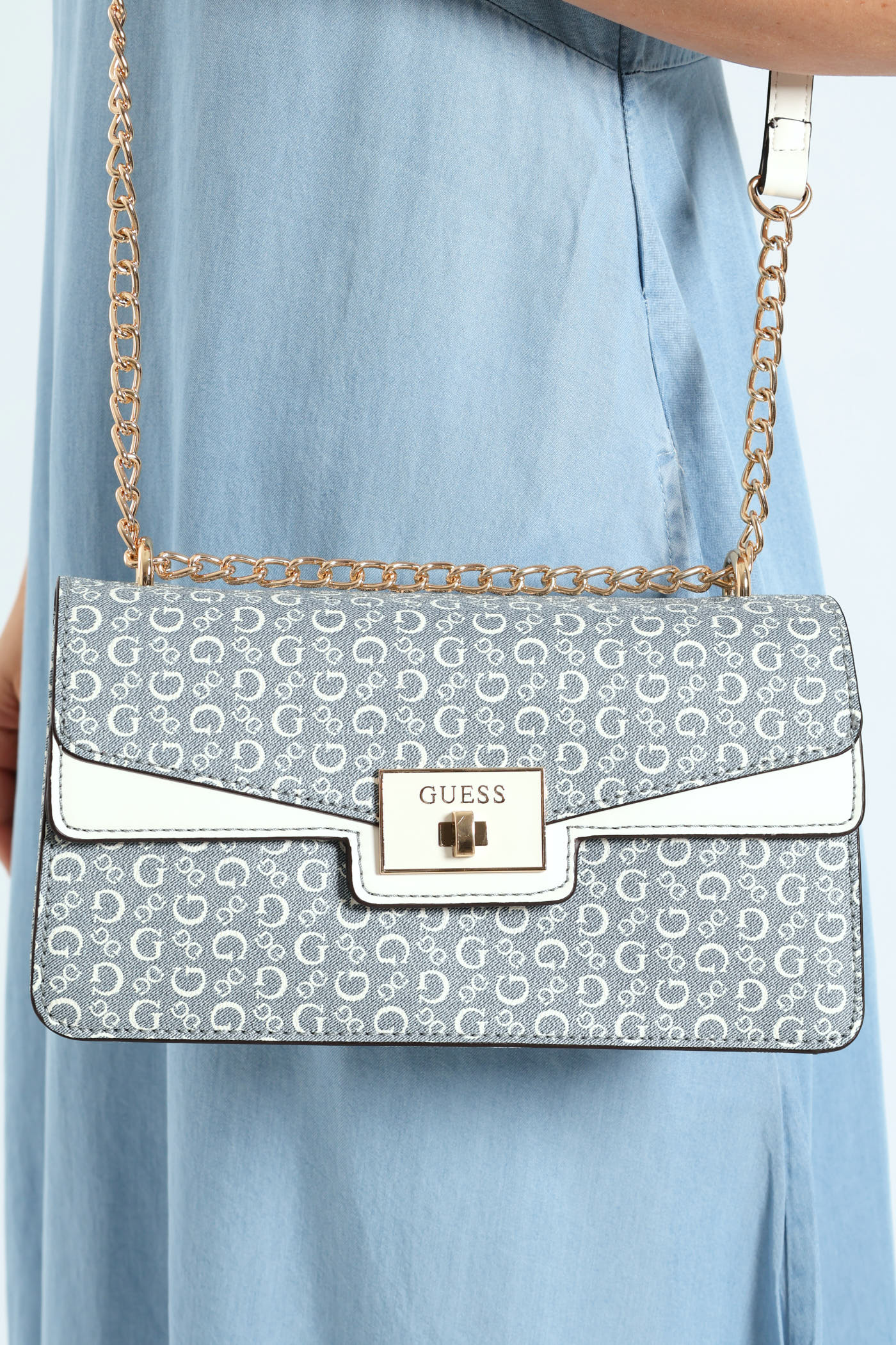 Alysa Convertible Crossbody Flap Bag - Denim - Image 2