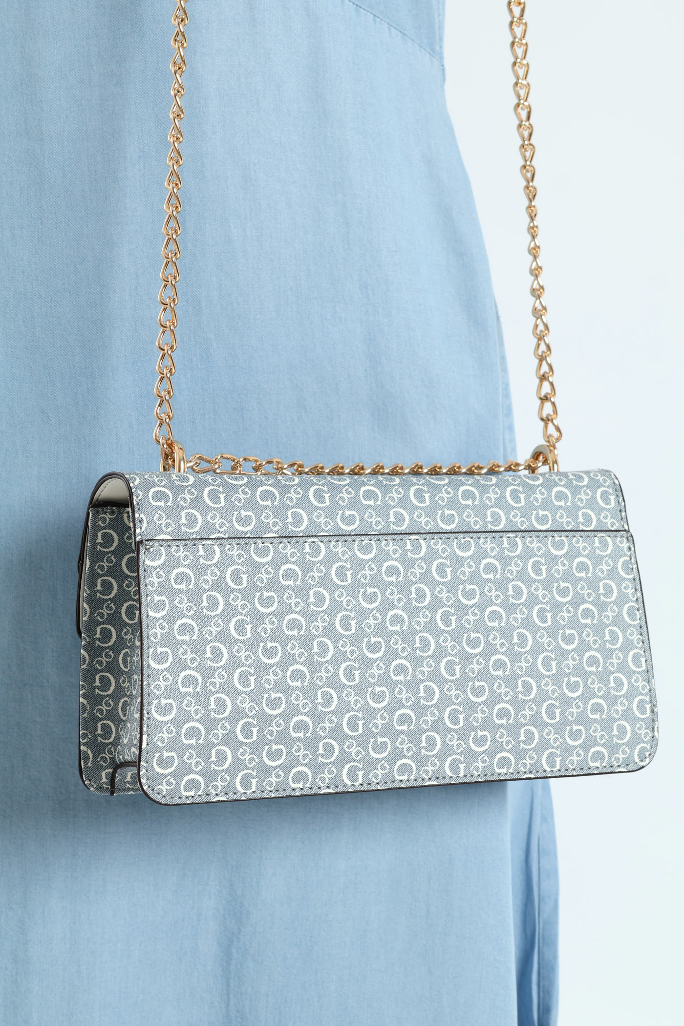 Alysa Convertible Crossbody Flap Bag - Denim - Image 4