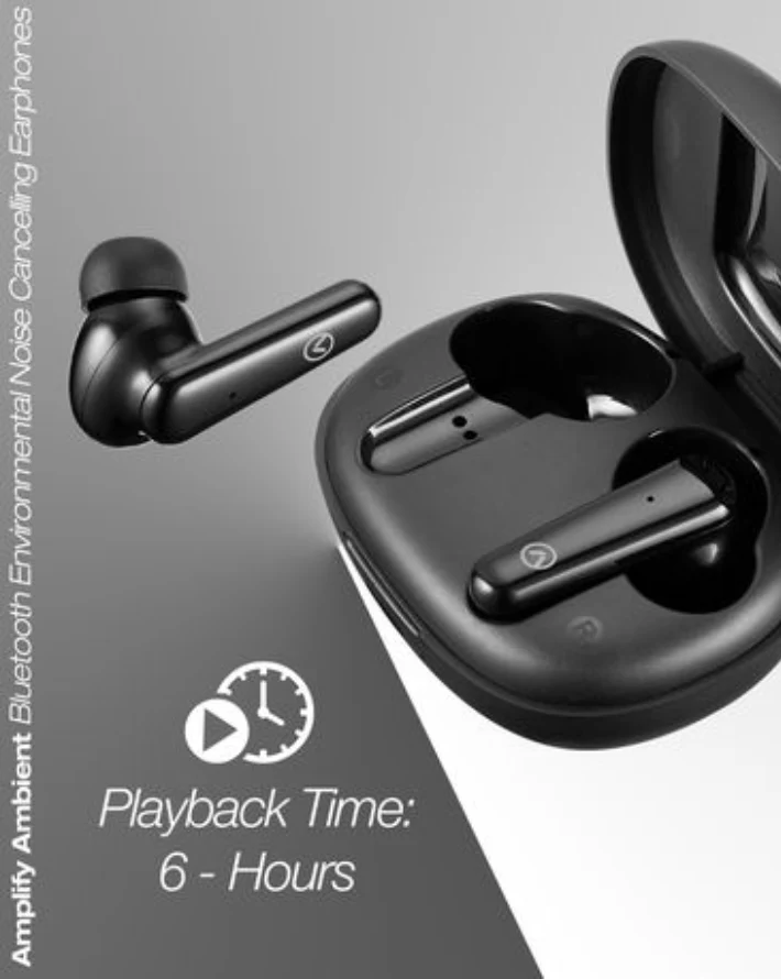 Ambient TWS Earphones with Dual Mic ENC - Black - Image 2