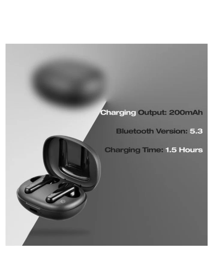 Ambient TWS Earphones with Dual Mic ENC - Black - Image 4