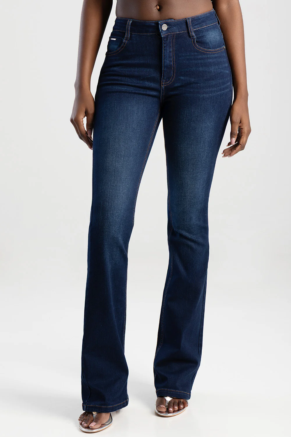 Amelia Mid Waist Bootleg Jean - Dark Wash - Image 3