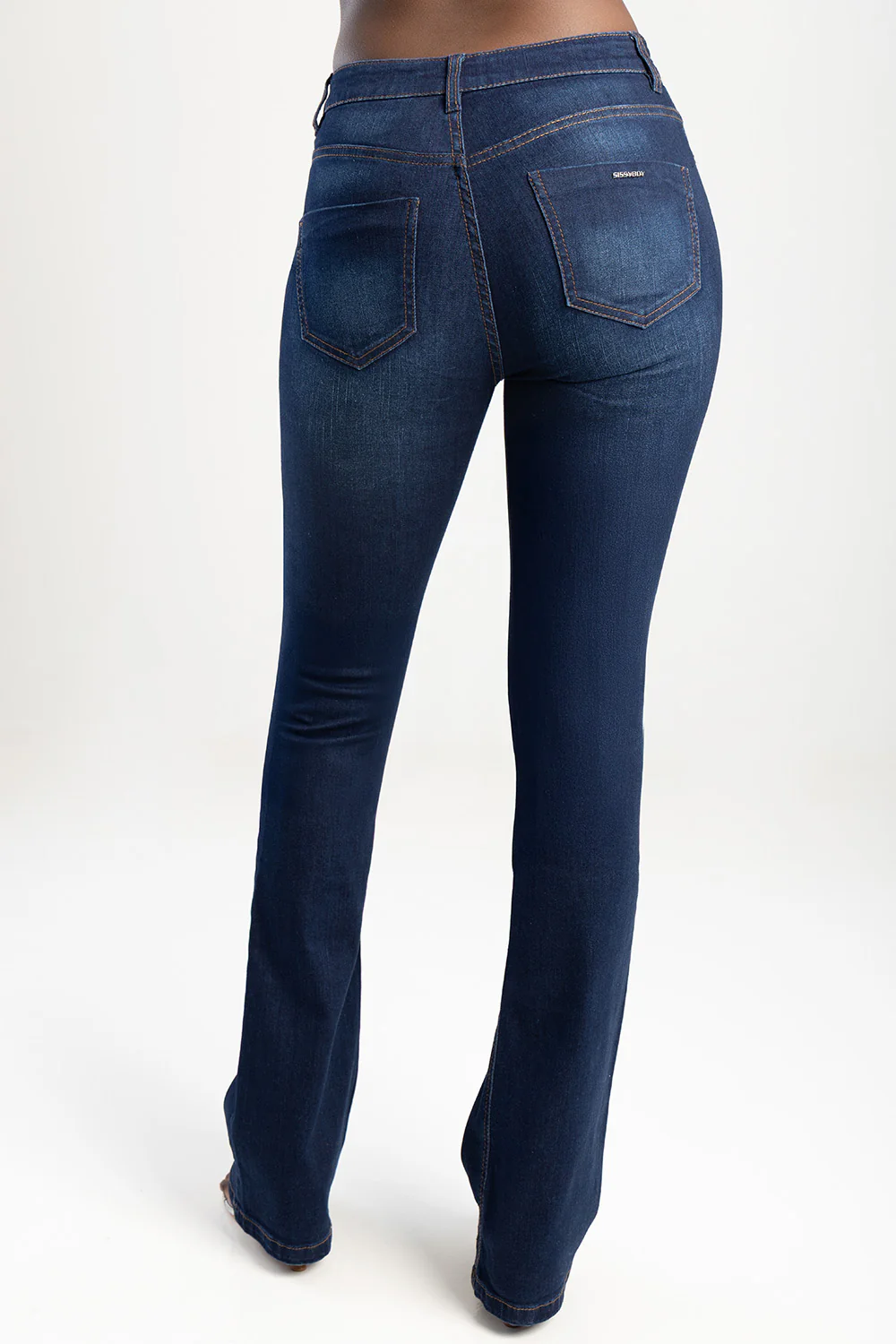Amelia Mid Waist Bootleg Jean - Dark Wash - Image 5