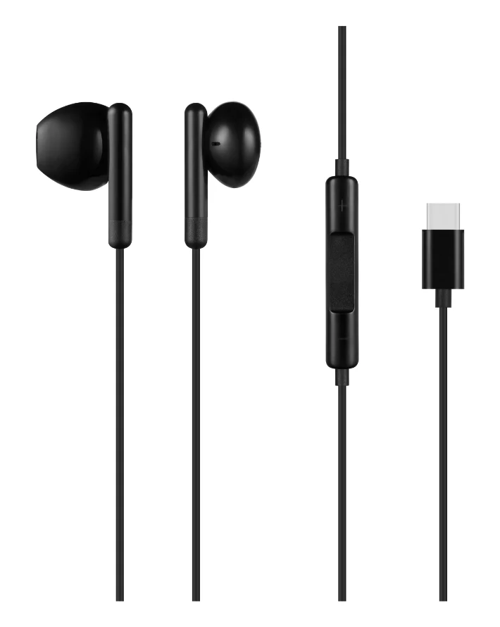 On-the-Move Type-C Earphones Black - Image 2