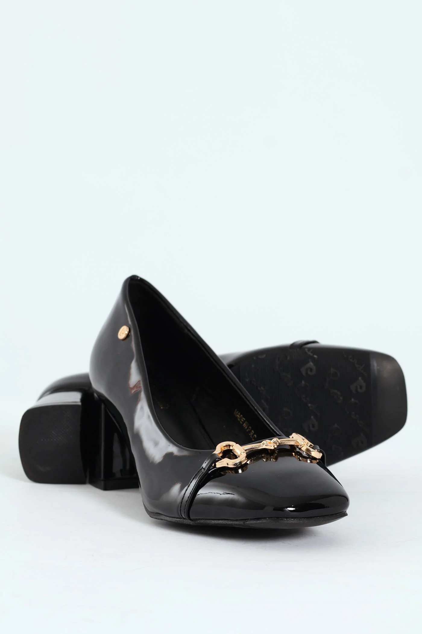Amy Horsebit Square Toe Kitten Block Court Heel - Black - Image 6