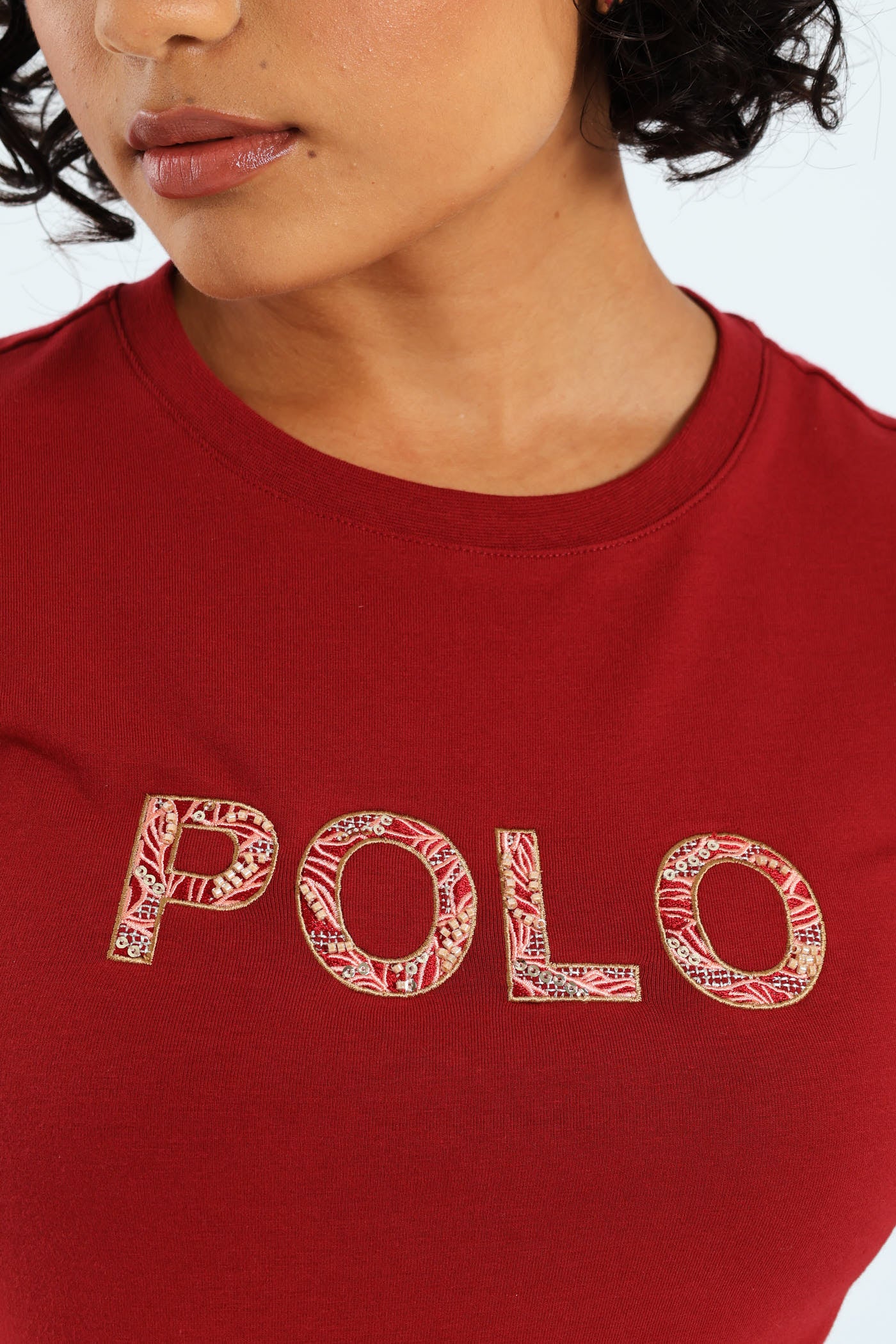 Anele Embellished Tee - Red - Image 6