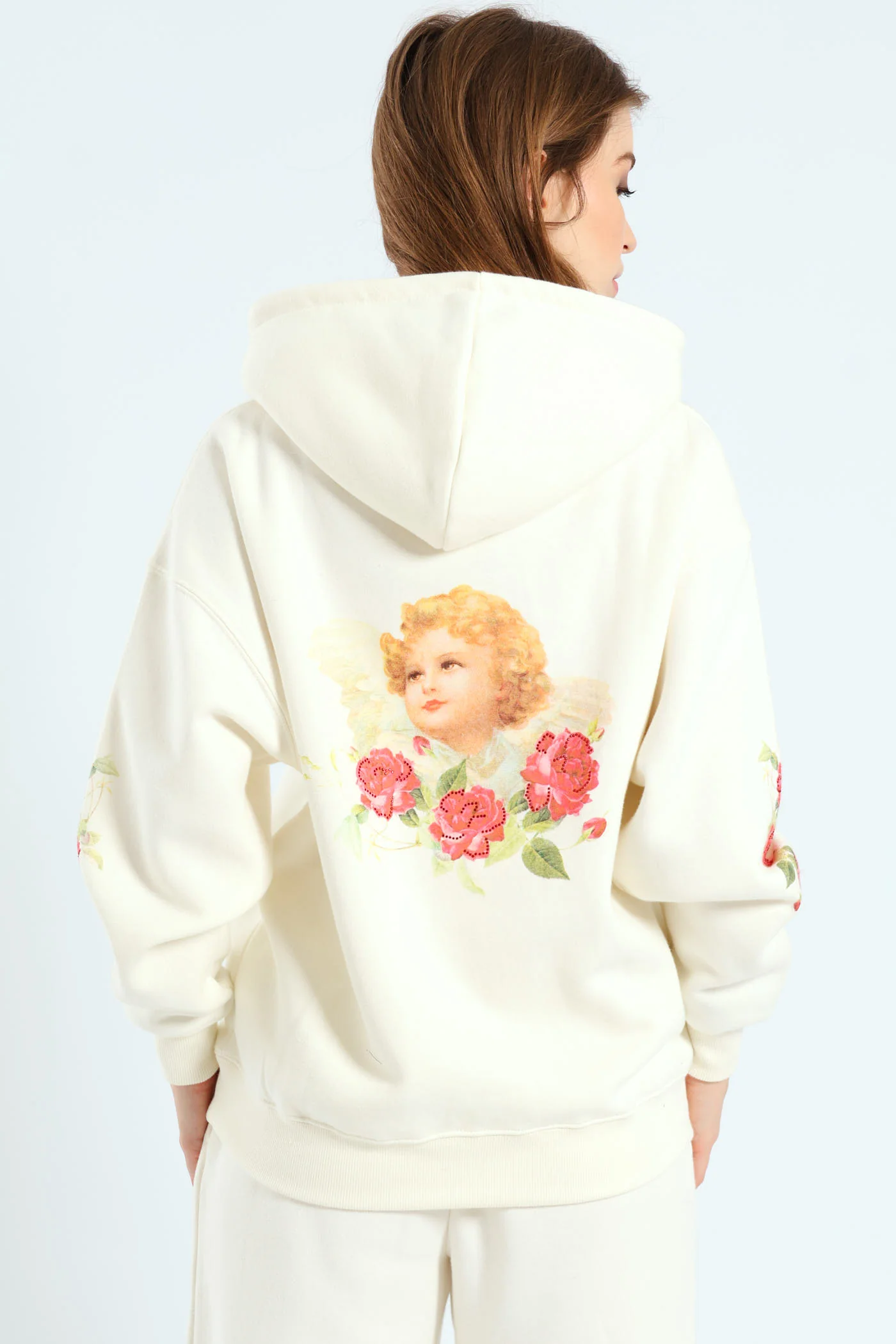 Angel Heart Chain Hoodie - White - Image 2