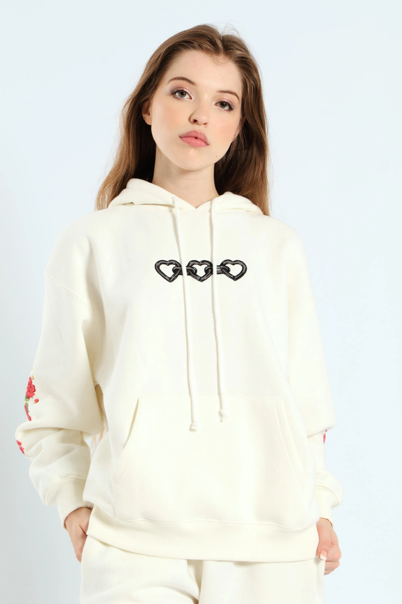 Angel Heart Chain Hoodie - White - Image 3