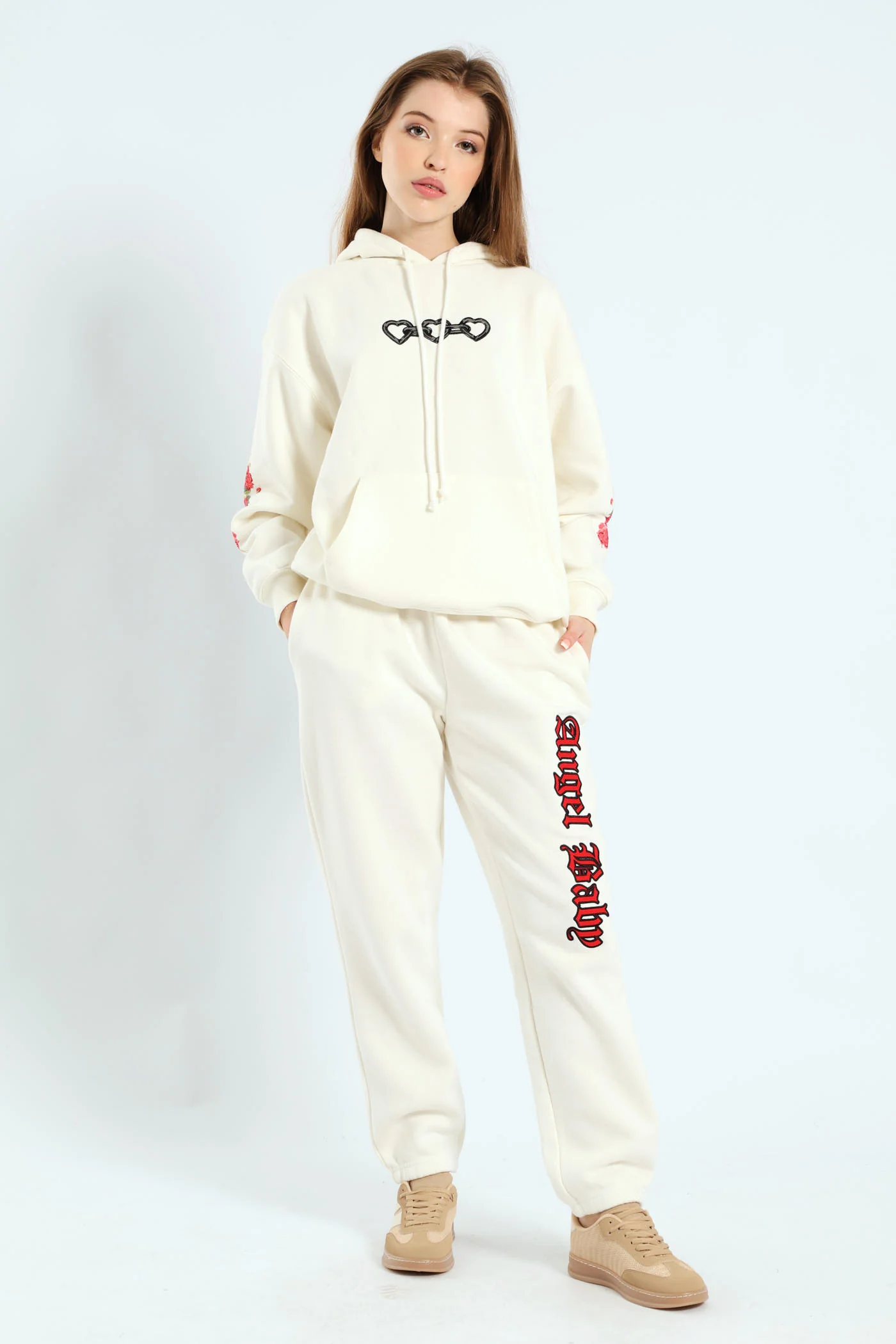Angel Heart Chain Hoodie - White - Image 6